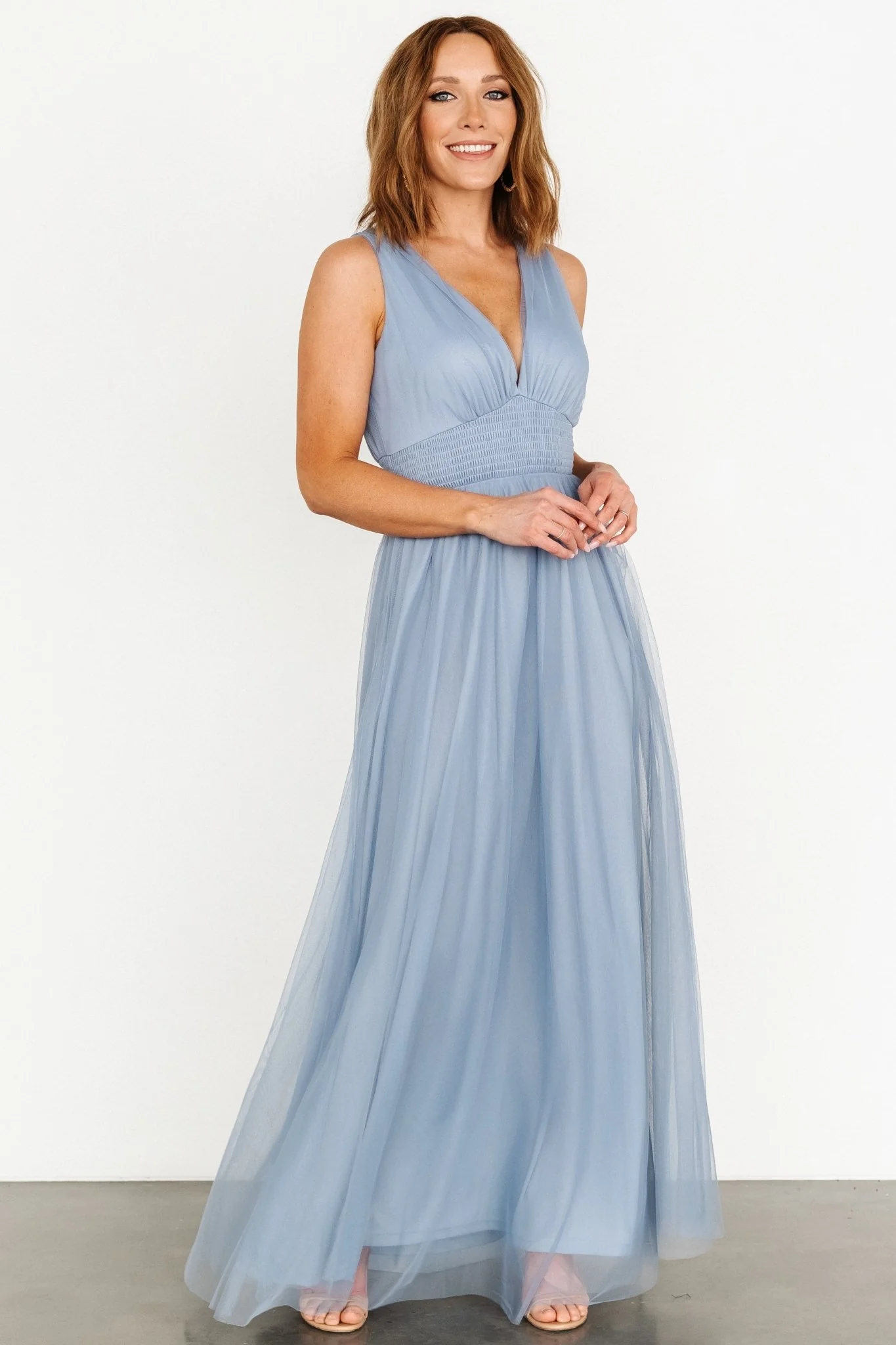 Kamila Tulle Maxi Dress | Whisper Blue