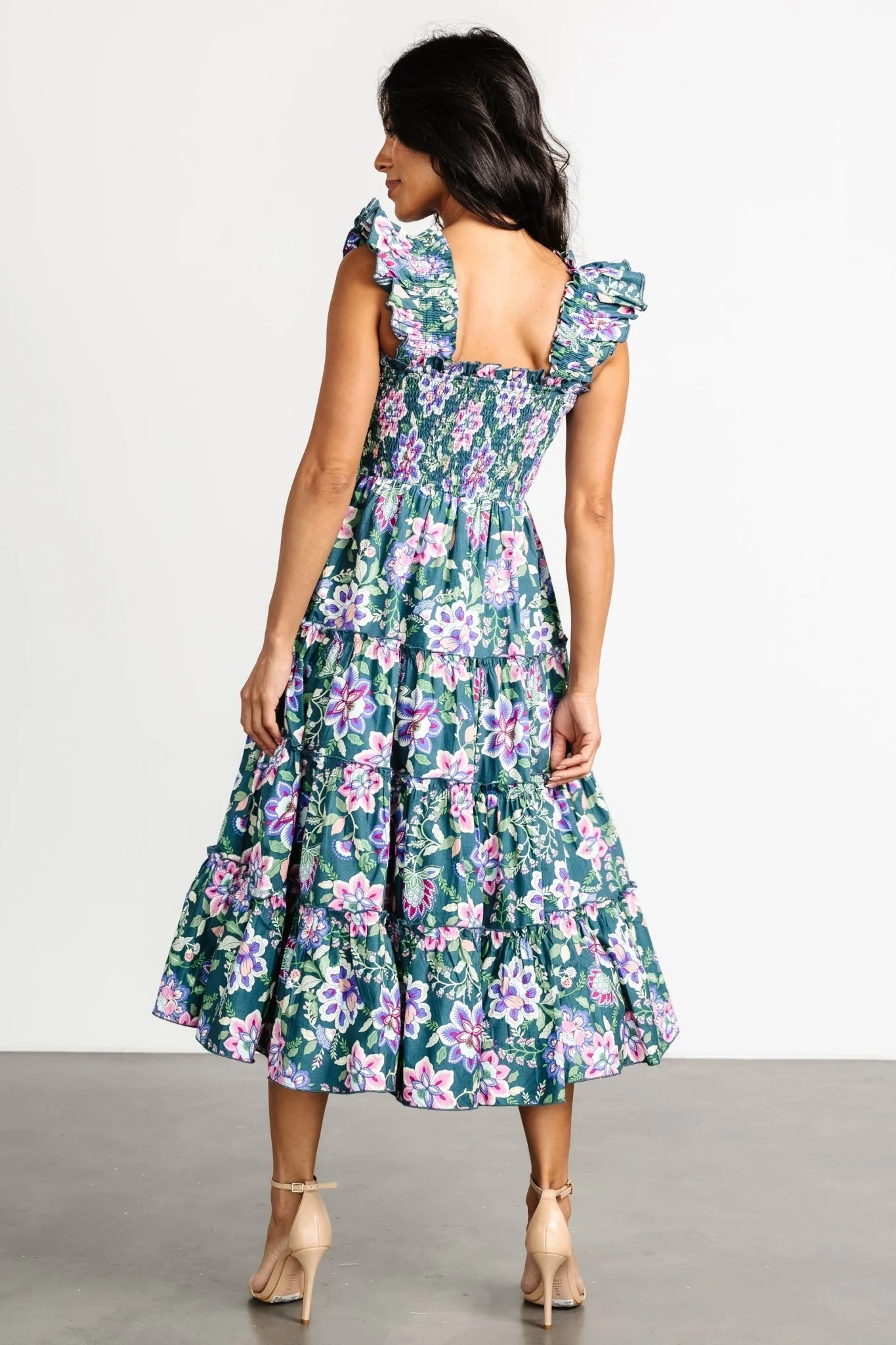 Tatum Smocked Tiered Dress | Green Multi