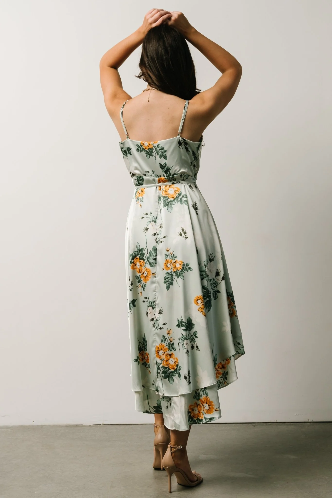 Steffi Tulip Wrap Dress | Light Sage Floral
