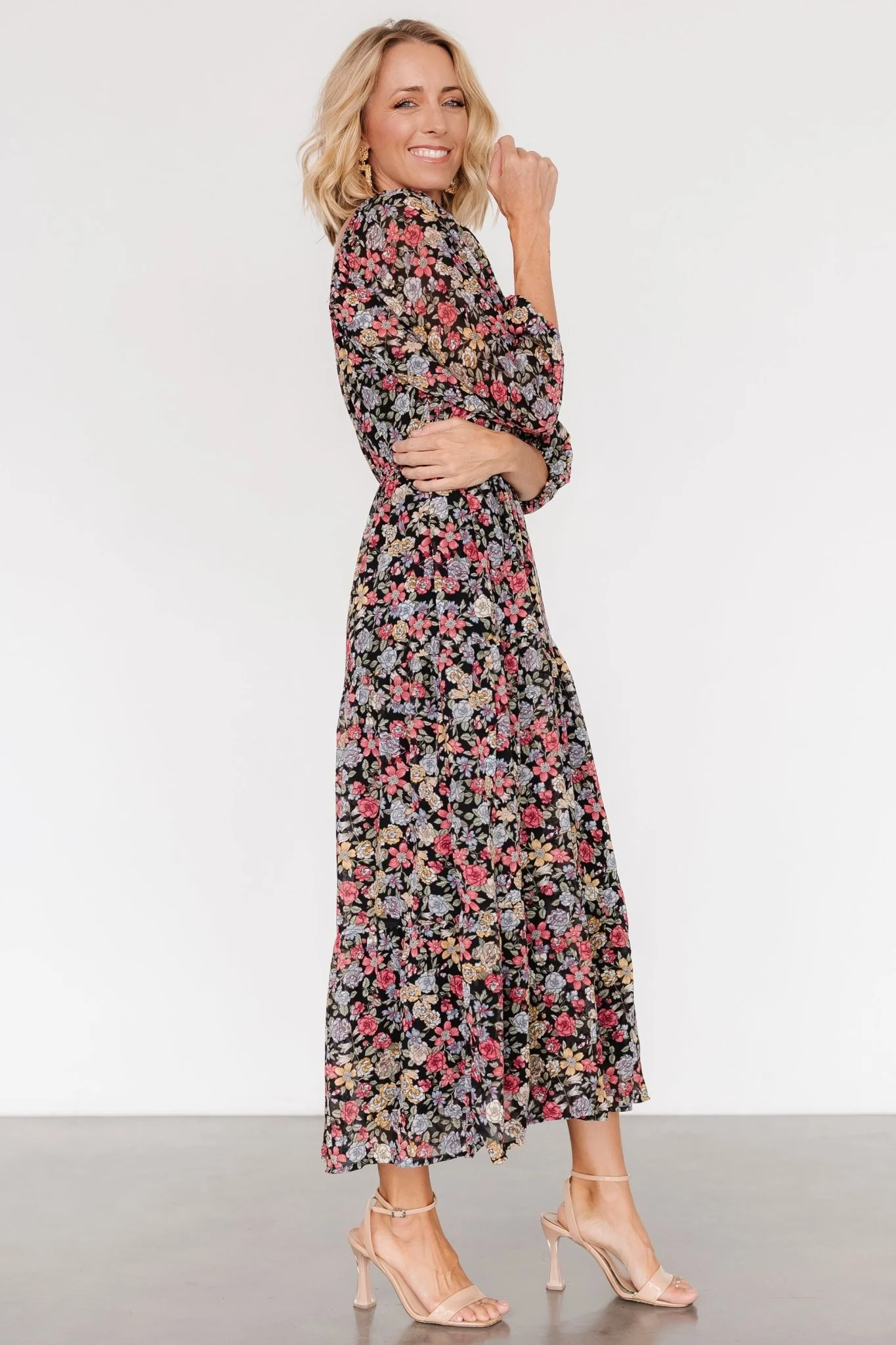 Nevaeh Bubble Sleeve Dress | Multi Floral