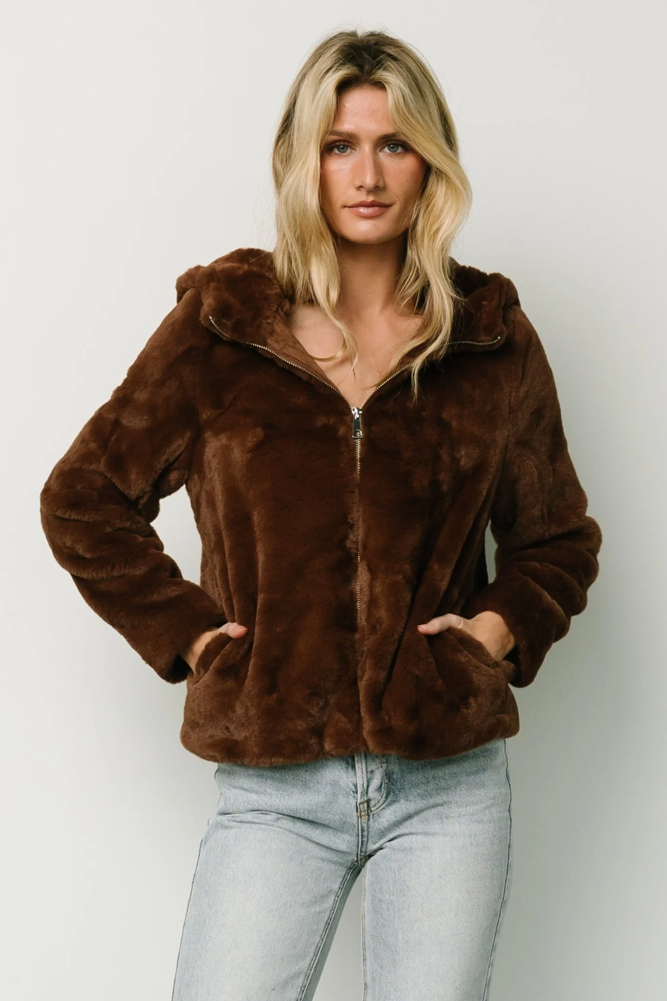 Leeds Faux Fur Jacket | Brown