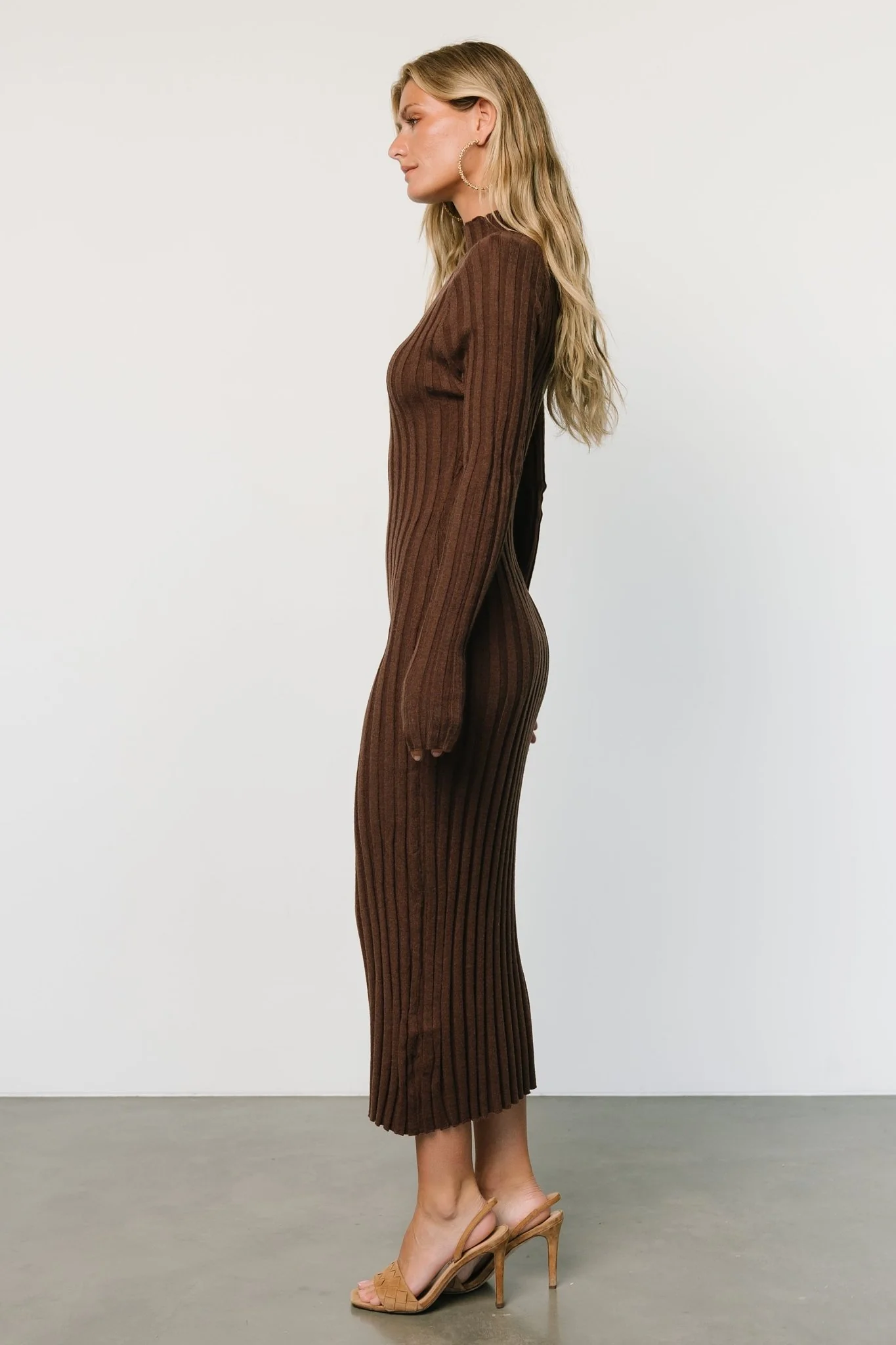 Oliver Ribbed Sweater Dress | Chocolate