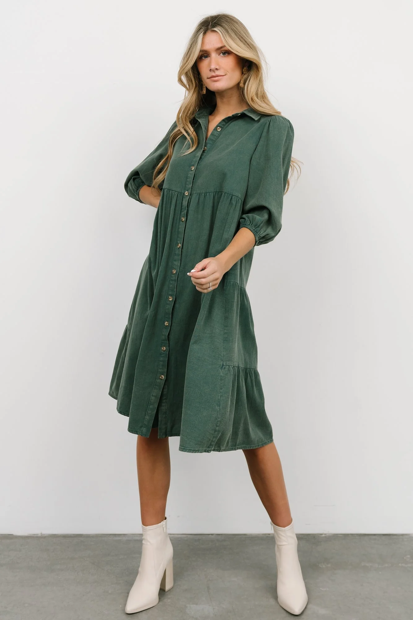Sari Babydoll Dress | Green