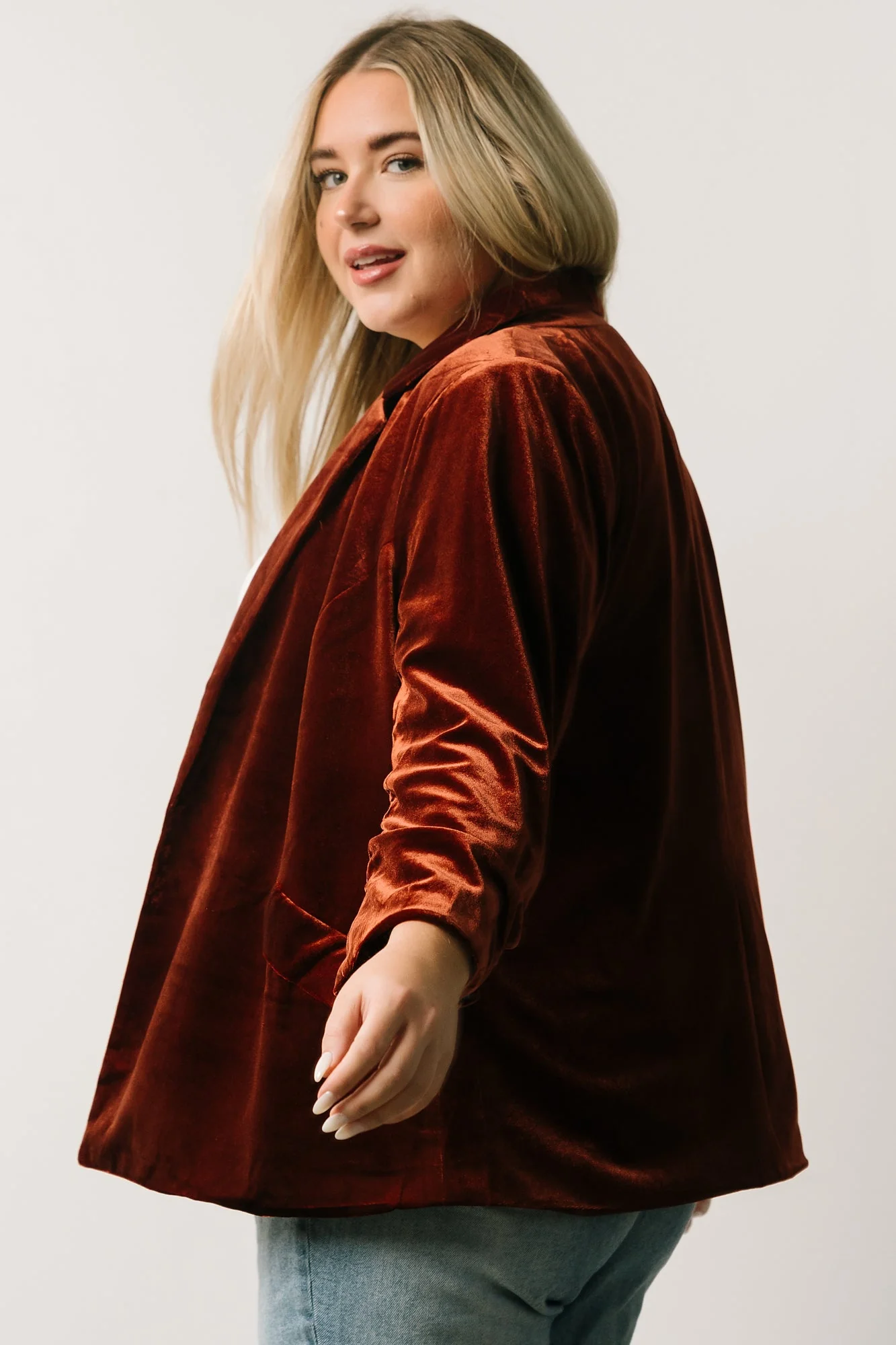 Brinton Velvet Blazer | Cinnamon