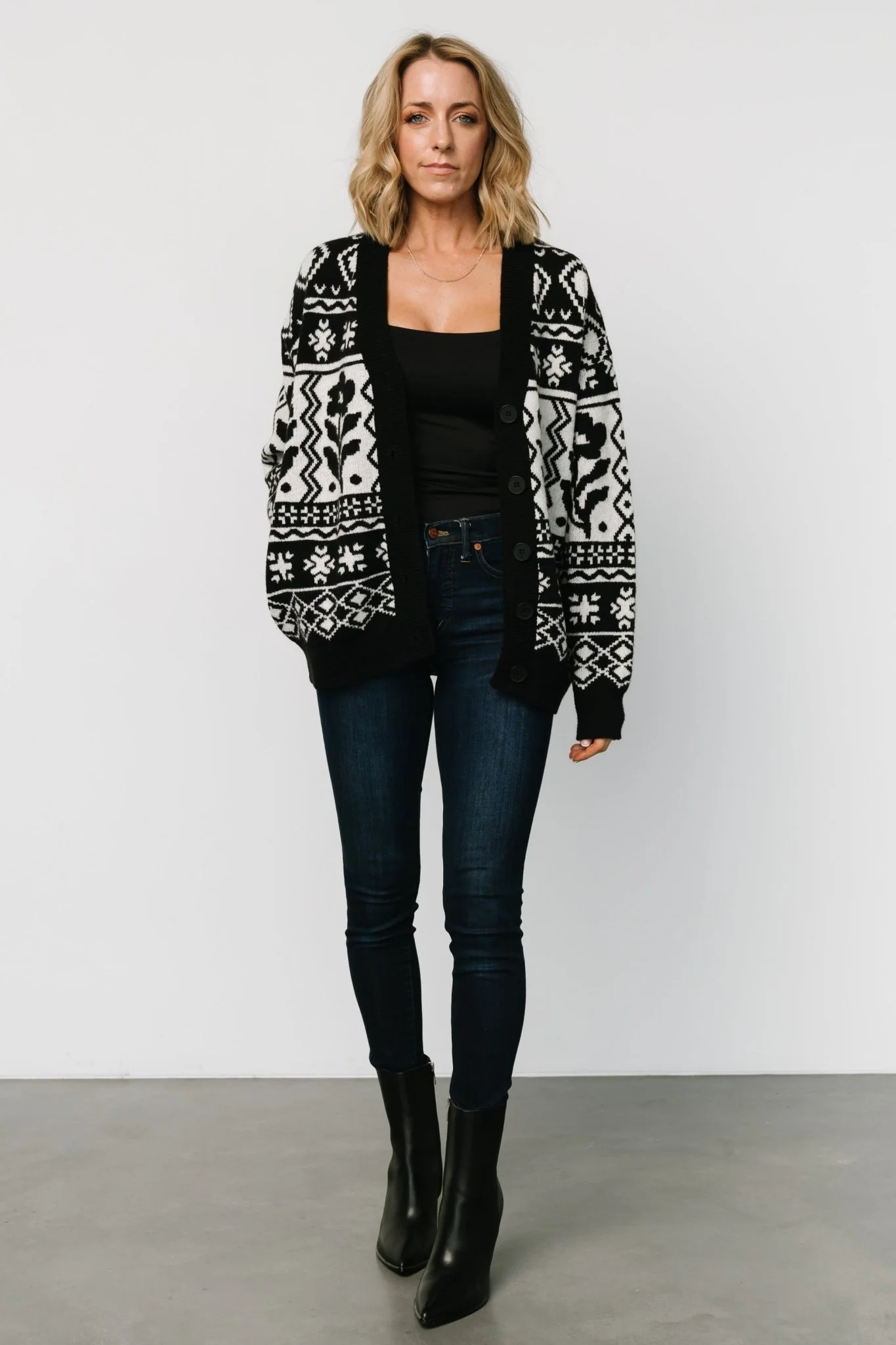 Jackson Oversized Cardigan | Black Print