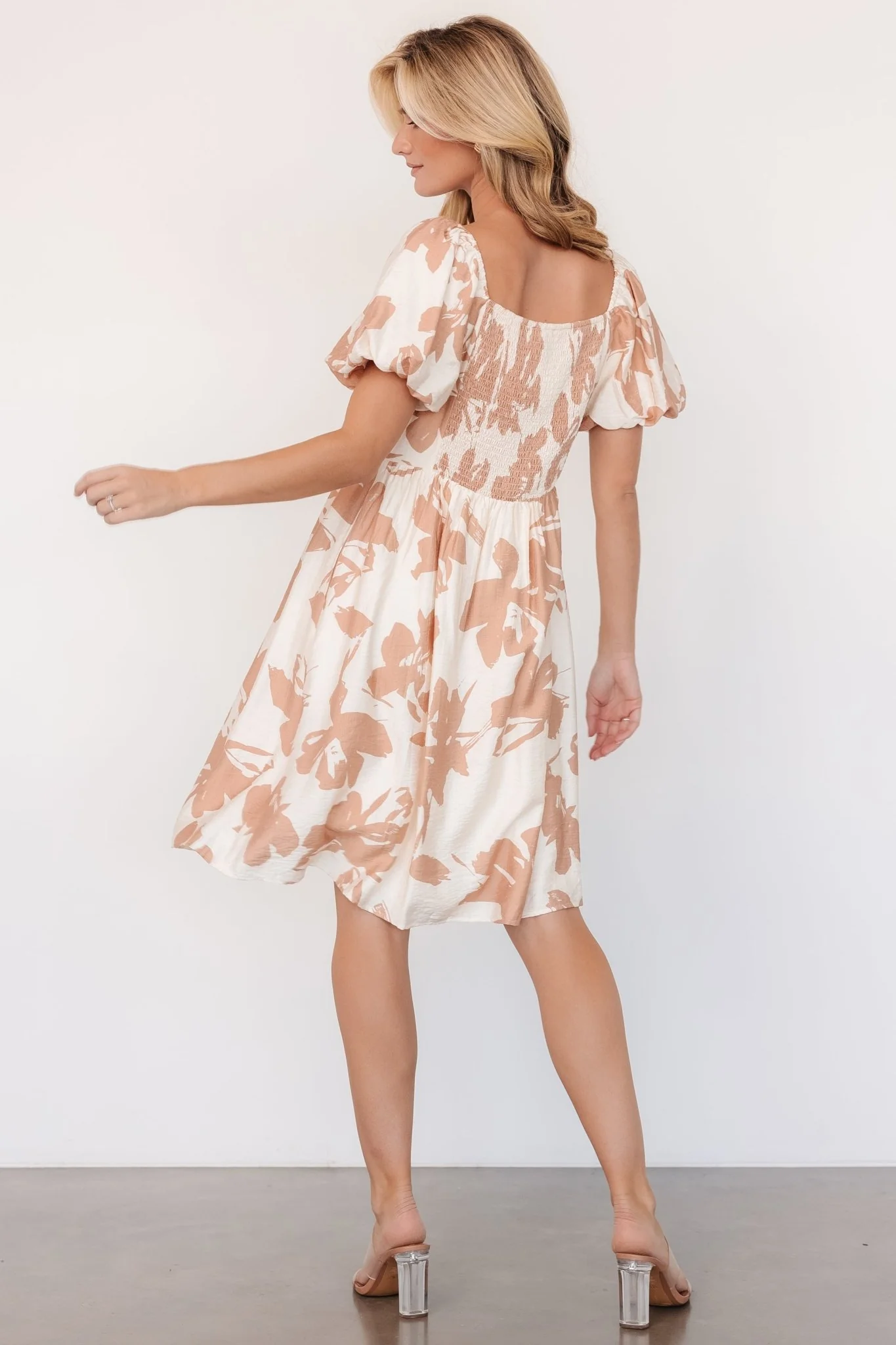 Alona Short Dress | Natural Floral