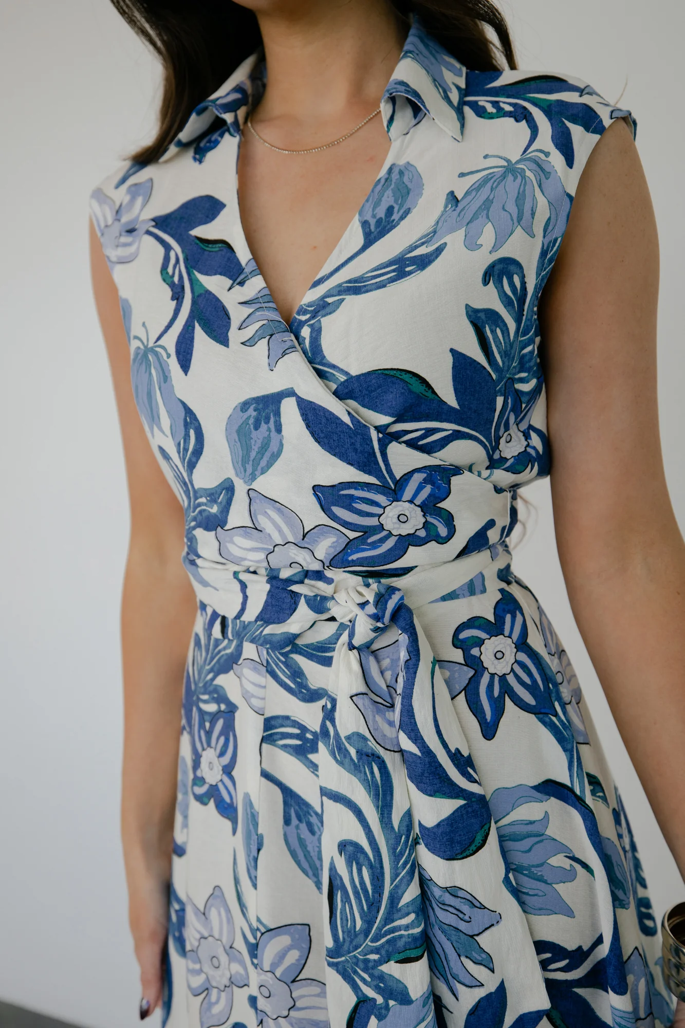 Almeria Maxi Dress | Ivory + Blue Floral