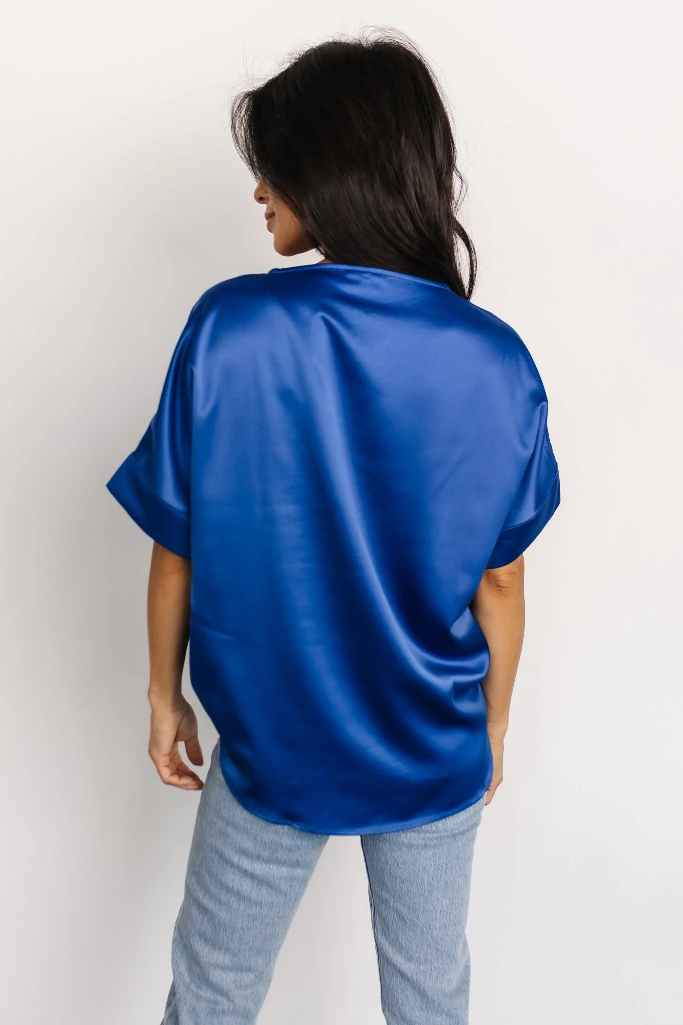 Rory Satin Top | Cobalt