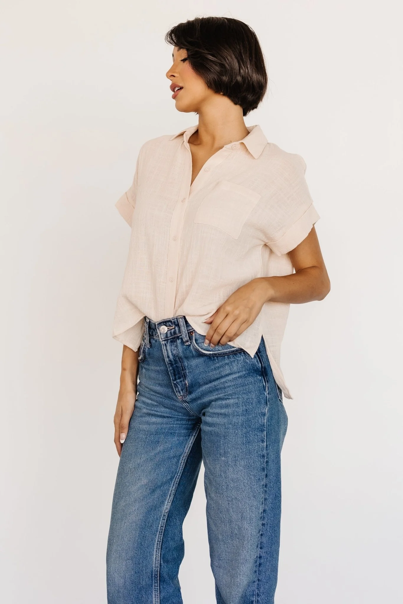 Hammond Short Sleeve Top | Natural