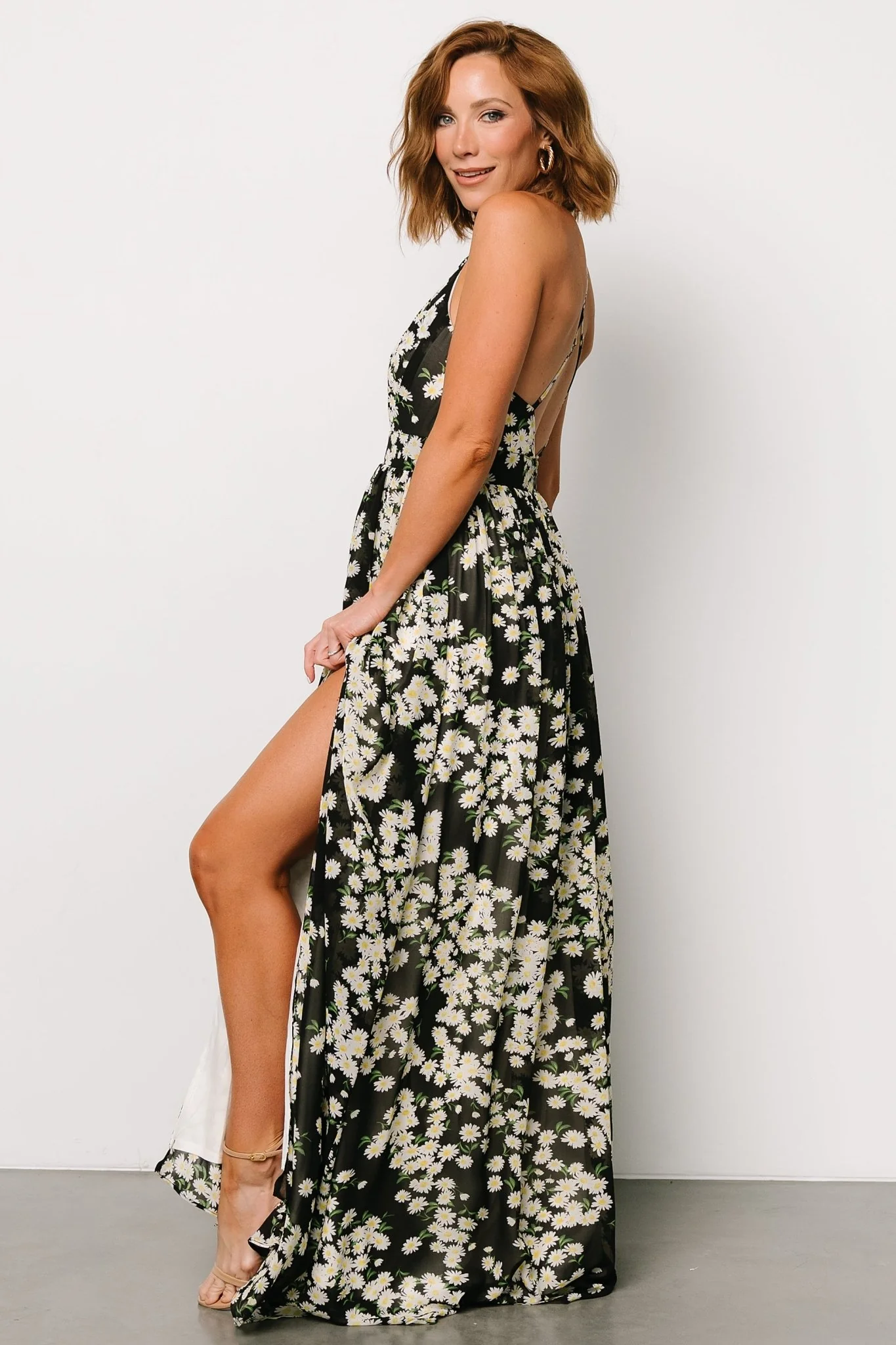 Brylee Maxi Dress | Black Flower Print