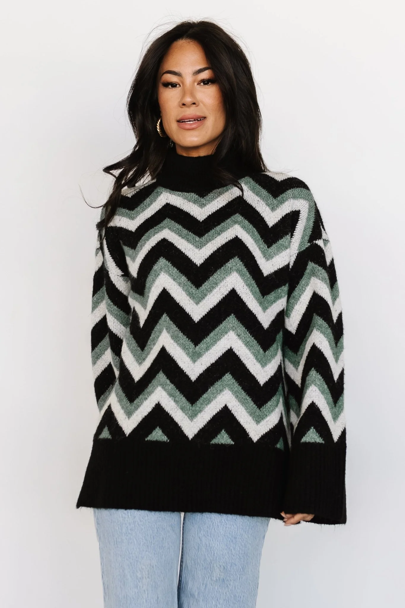 Ricks Sweater | Black + Green Multi