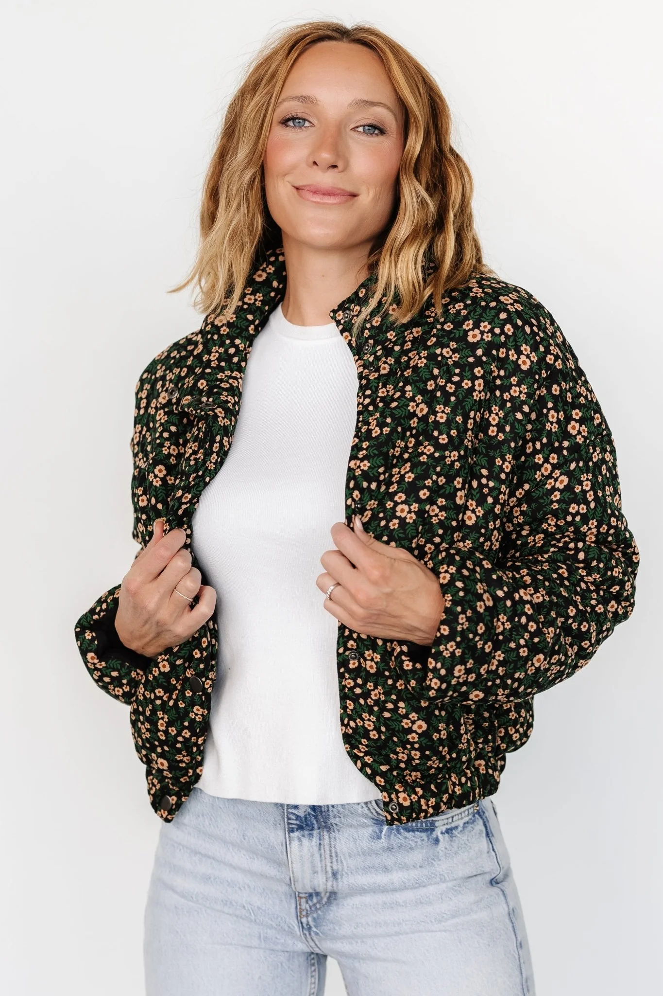 Ezra Puffer Jacket | Black Print