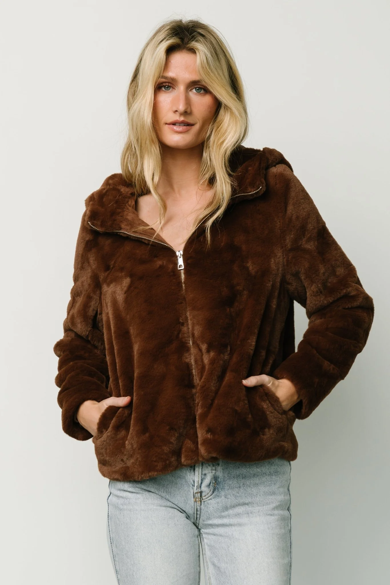 Leeds Faux Fur Jacket | Brown