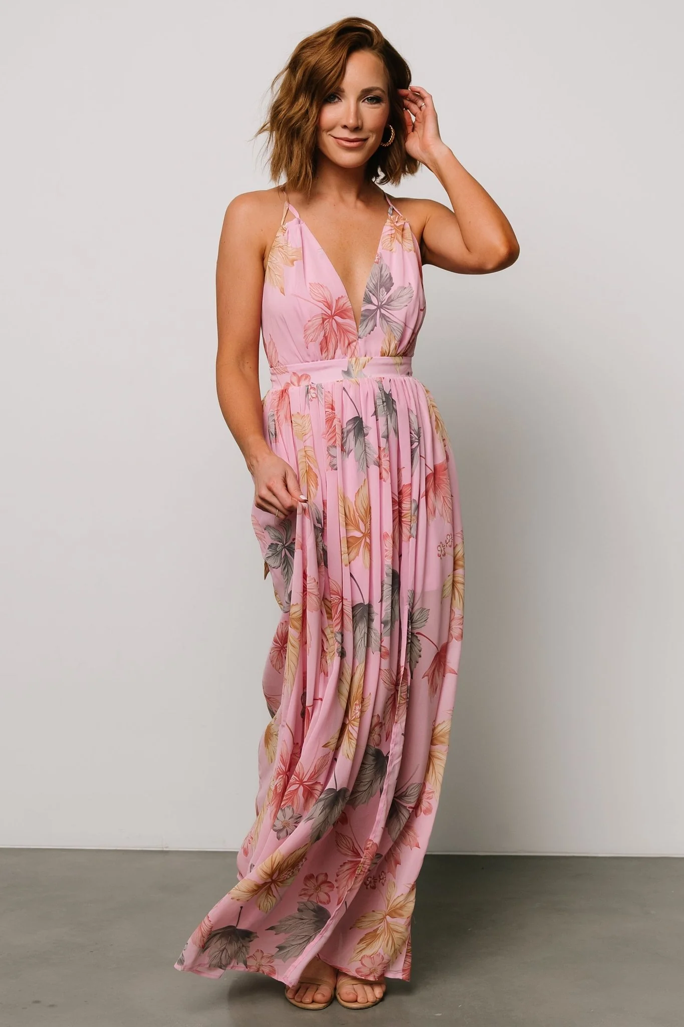 Suvi Open Back Maxi Dress | Pink Print