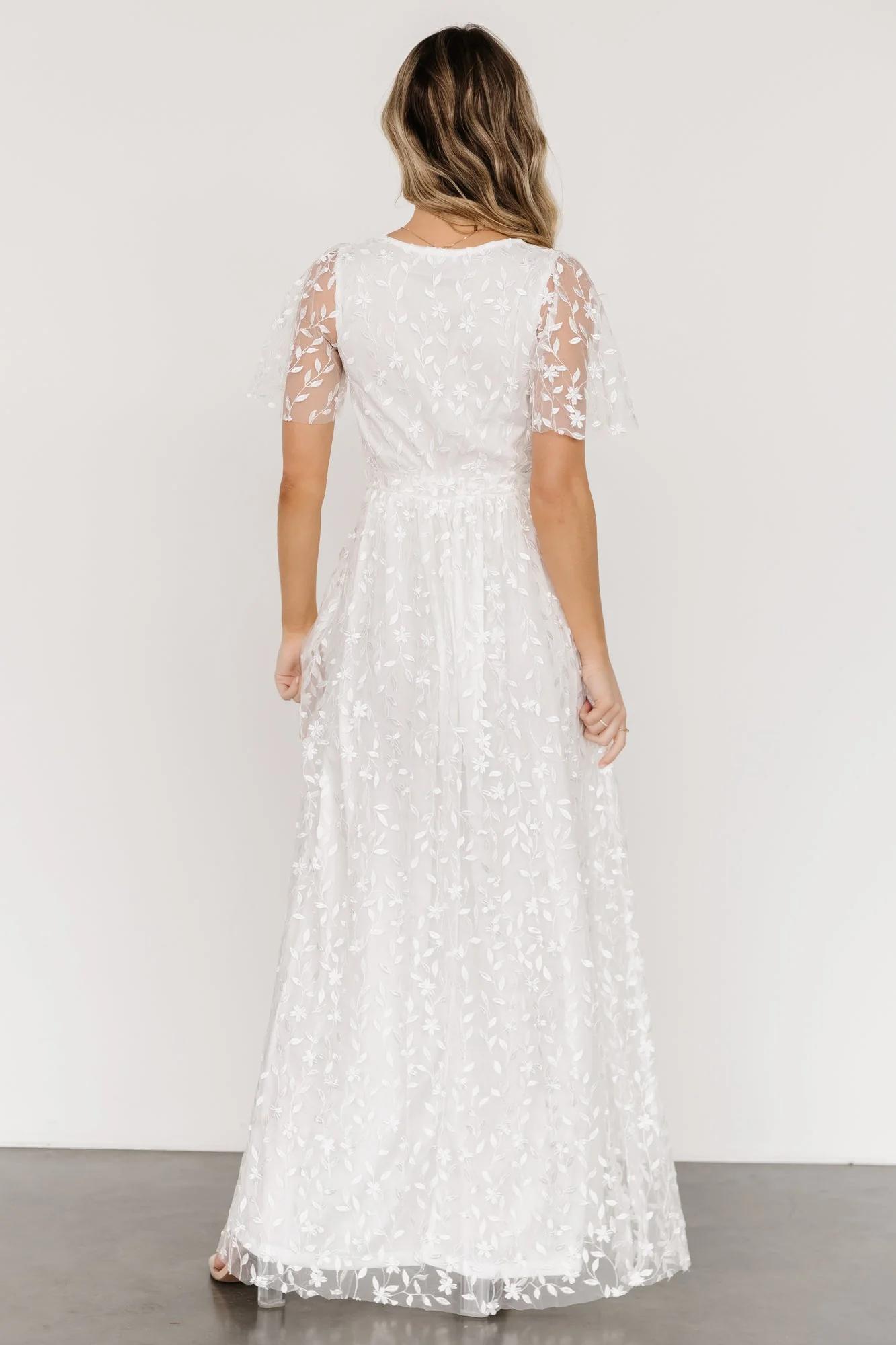 Marseille Embossed Maxi Dress | White