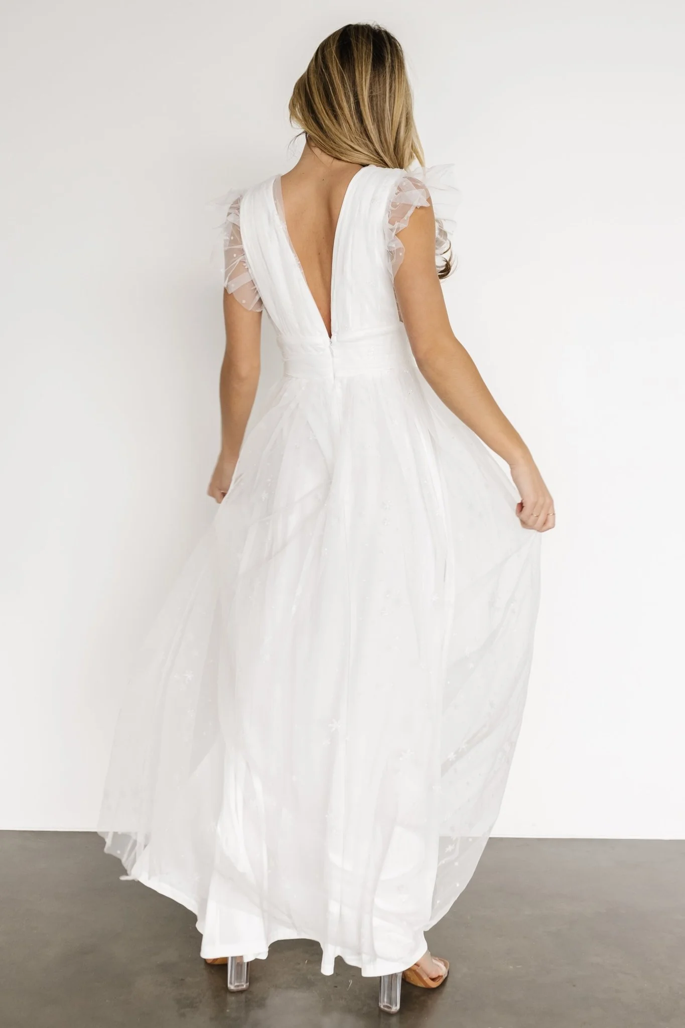 Nova Shimmer Maxi Dress | White