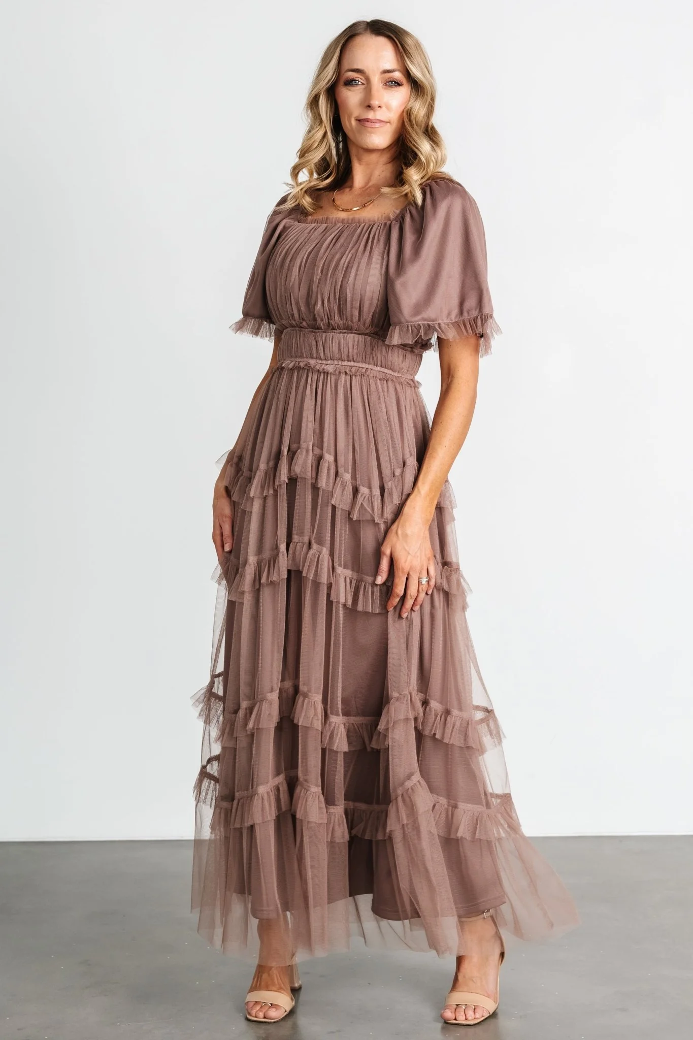 Magdalena Tulle Maxi Dress | Mink