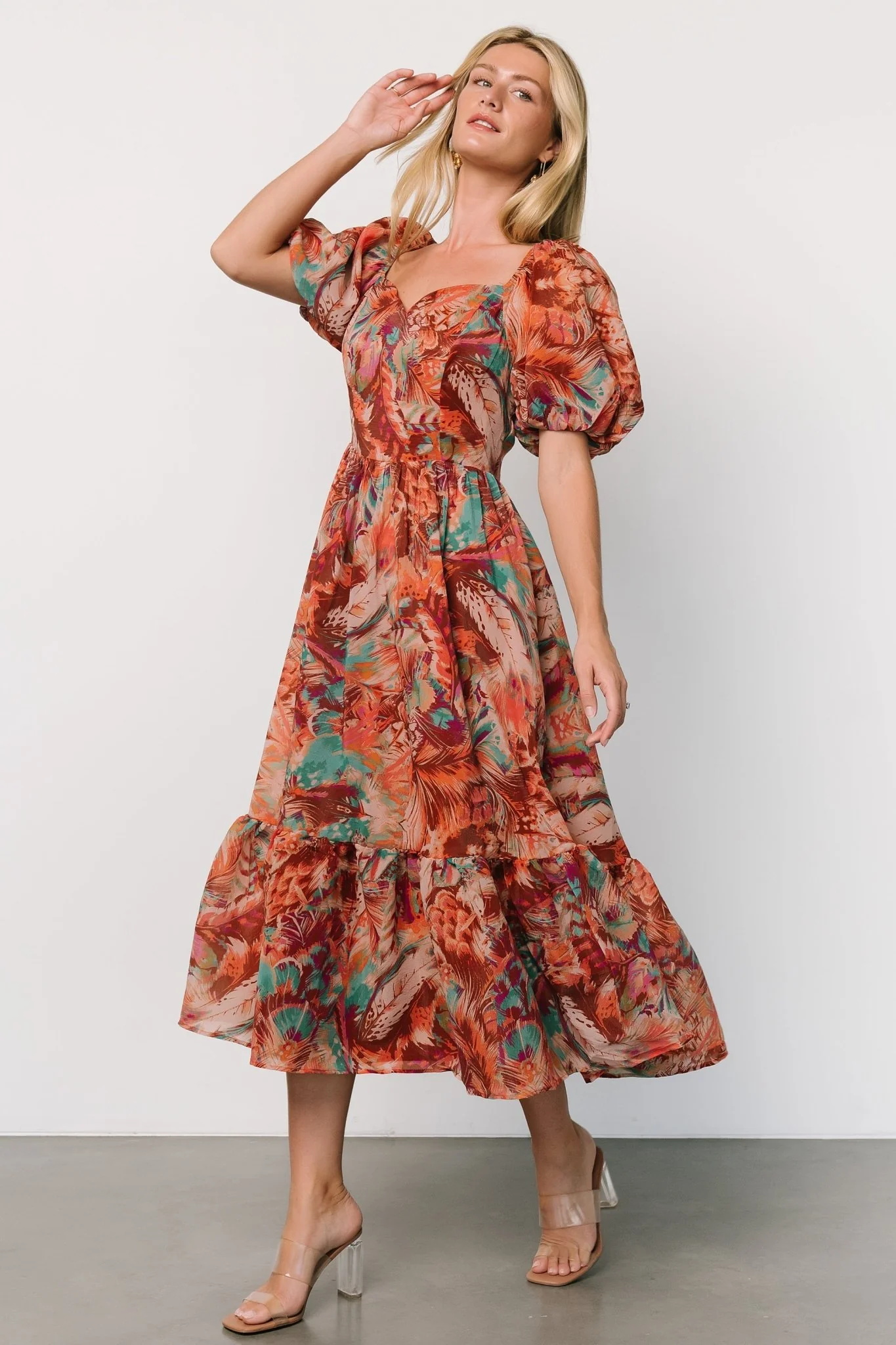 Ferentino Puff Sleeve Dress | Multi