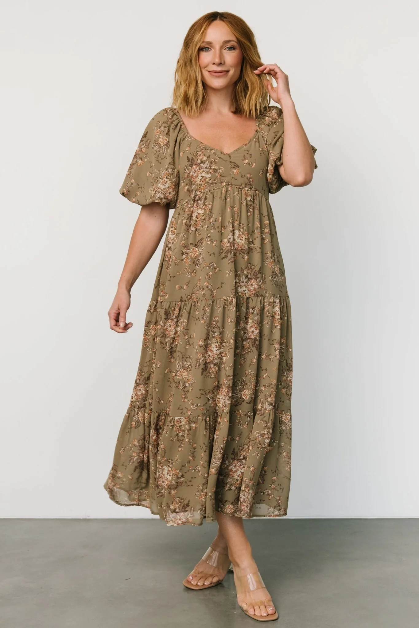 Evelette Dress | Olive Floral