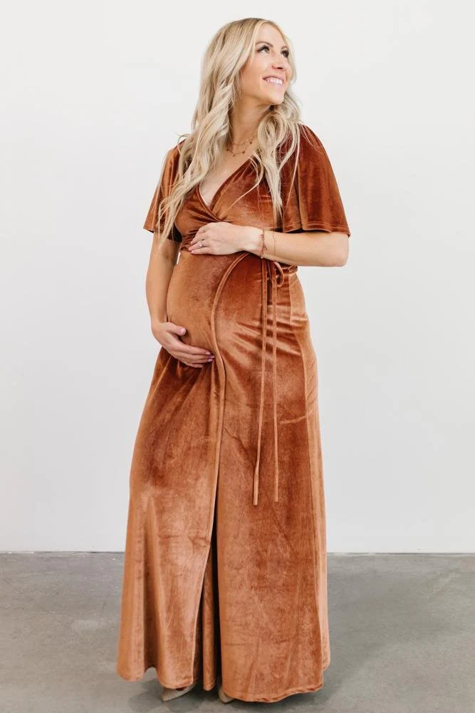 Meghan Velvet Wrap Maxi Dress | Spice