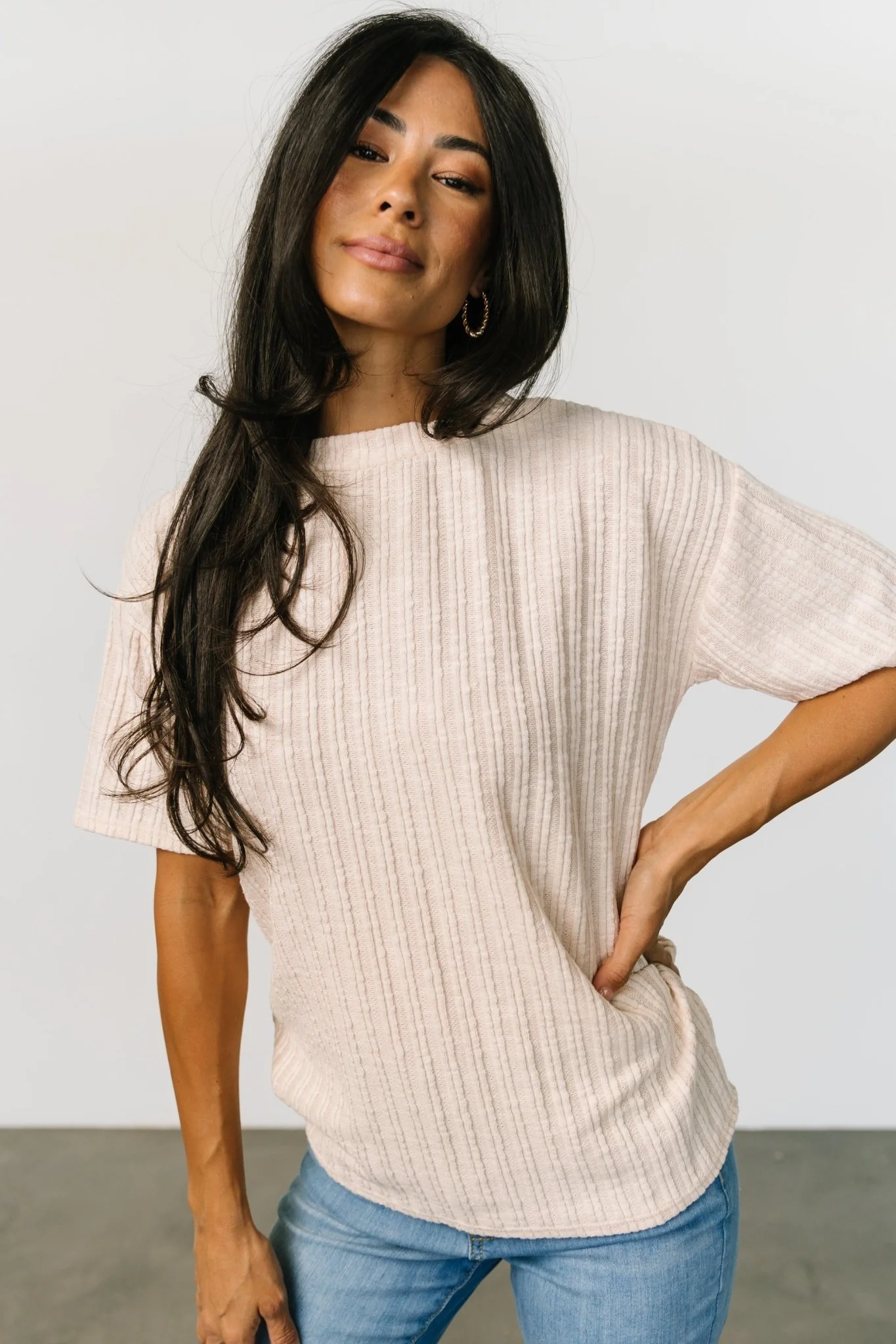 Roxi Open Back Tie Top | Natural