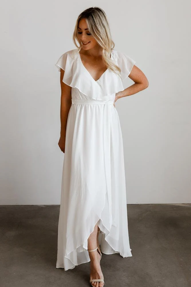Katya Ruffle Maxi Dress | White