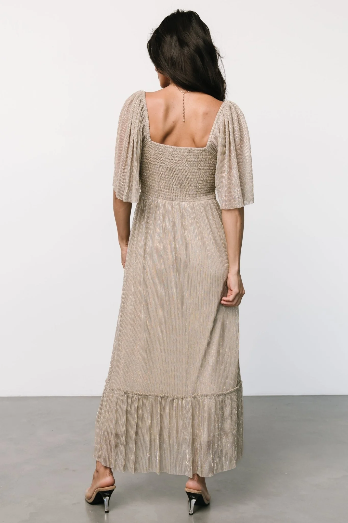 Elea Shimmer Dress | Champagne