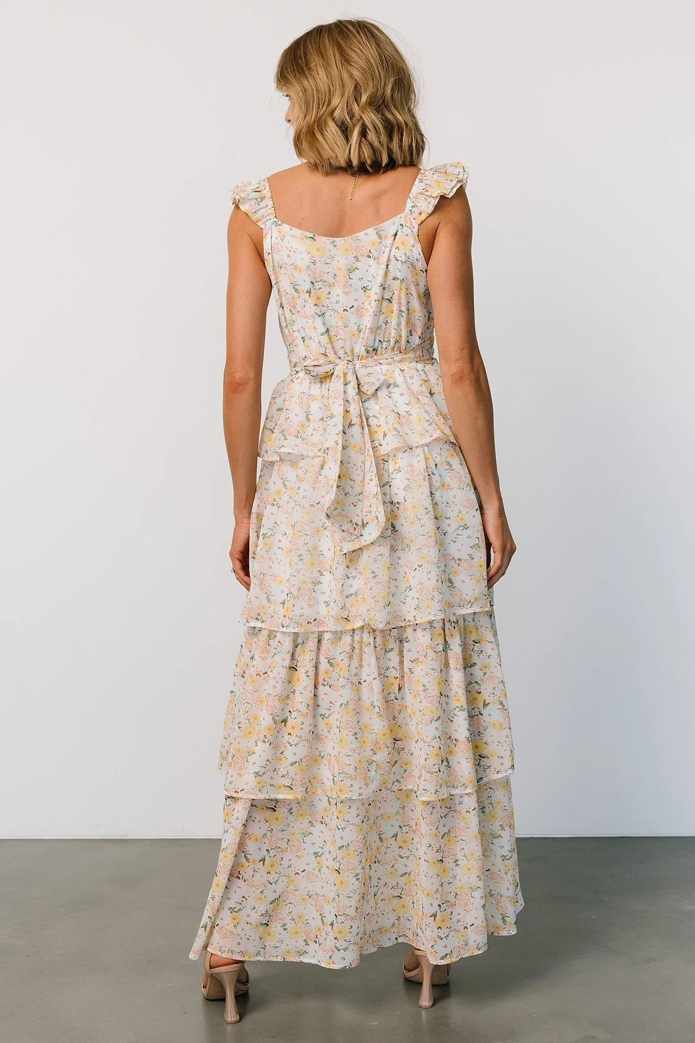Marigold Tiered Maxi Dress | Yellow Floral