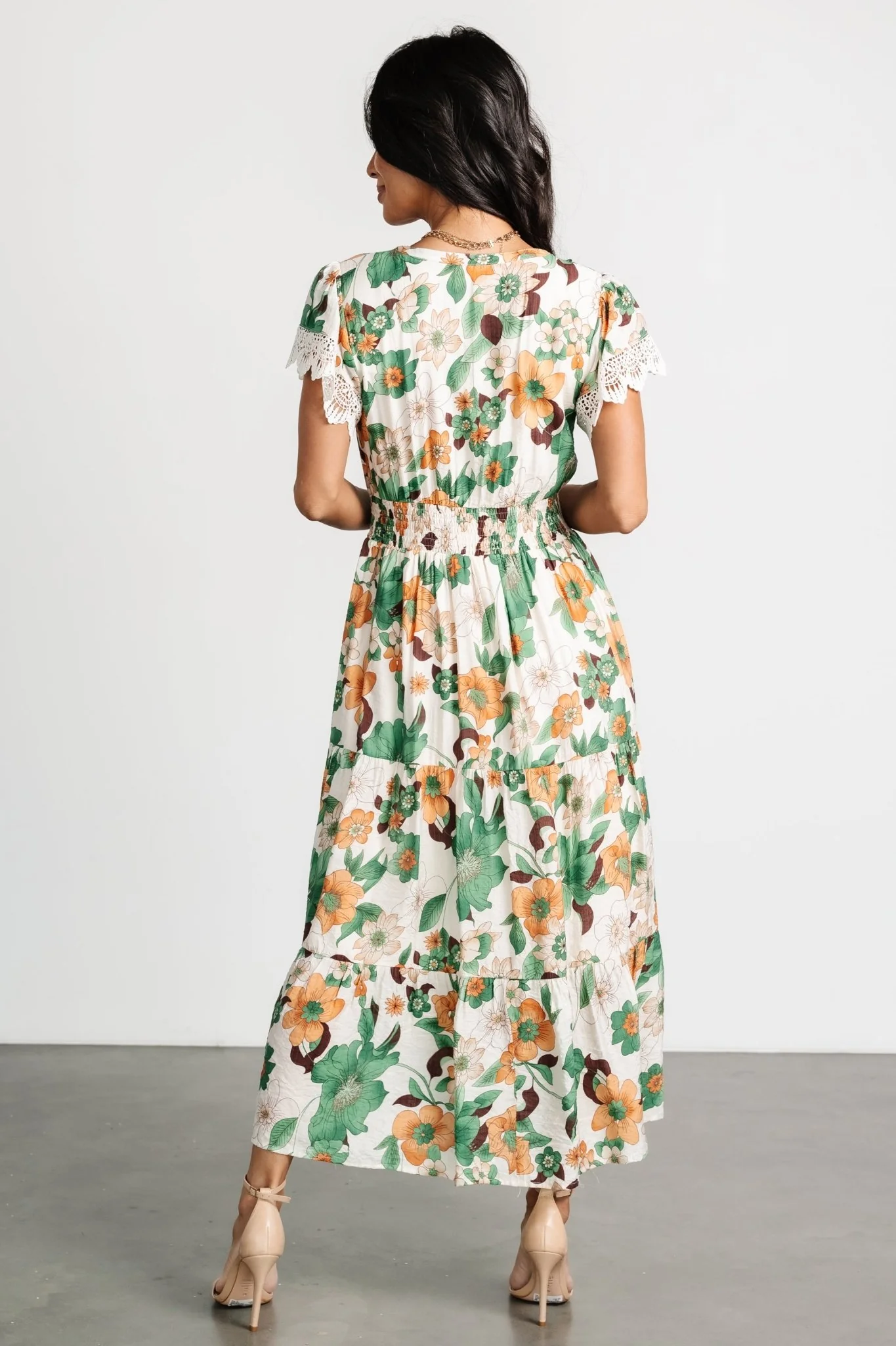 Aliyah Midi Dress | Green Floral