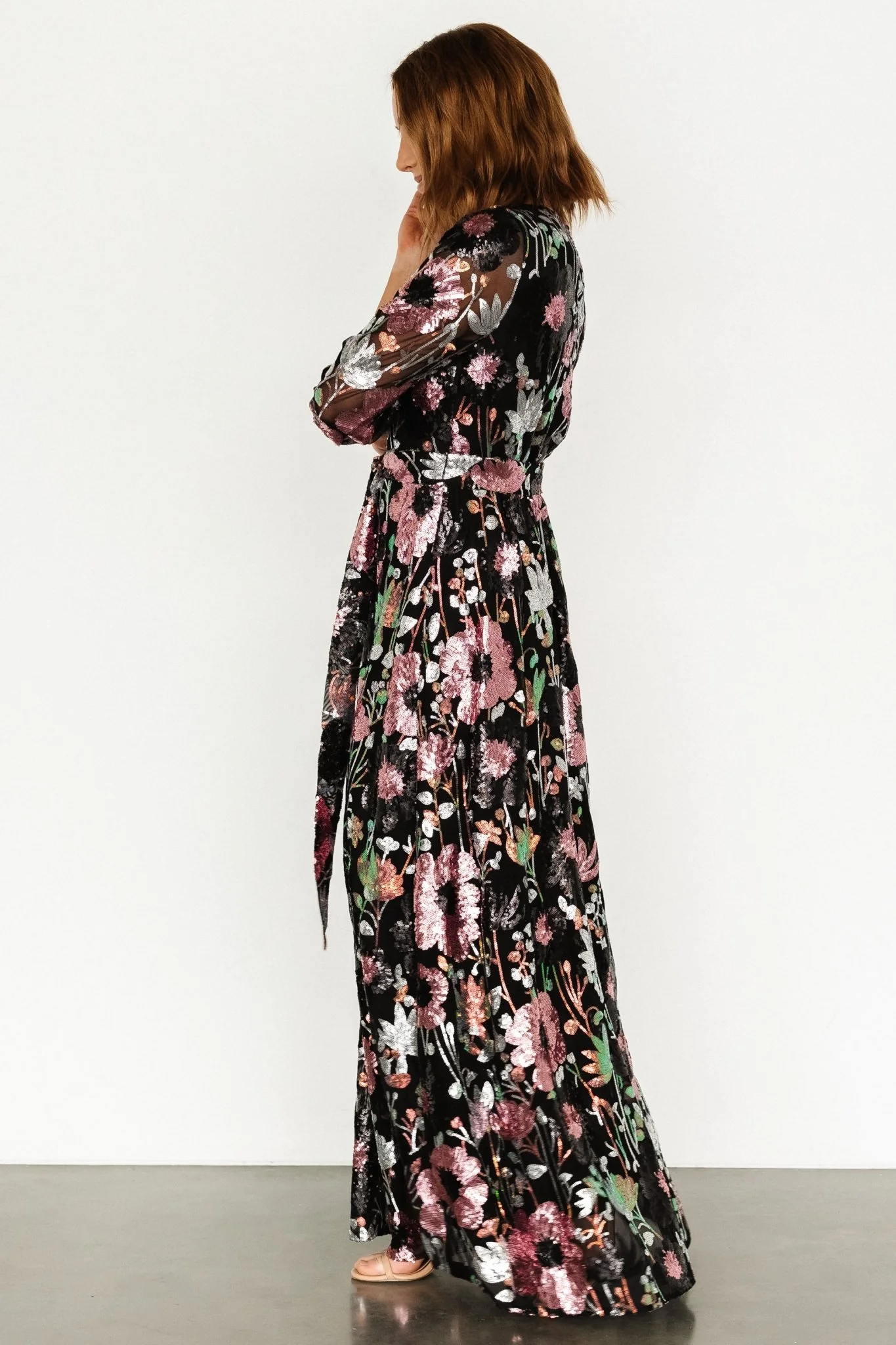 Destiny Sequin Maxi Dress | Black Multi