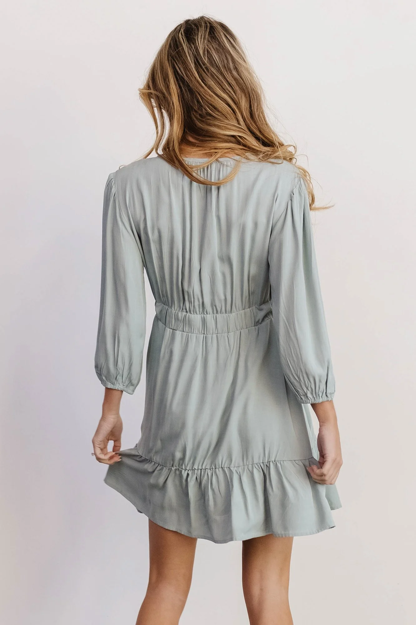 Amelia Boho Mini Dress | Sage