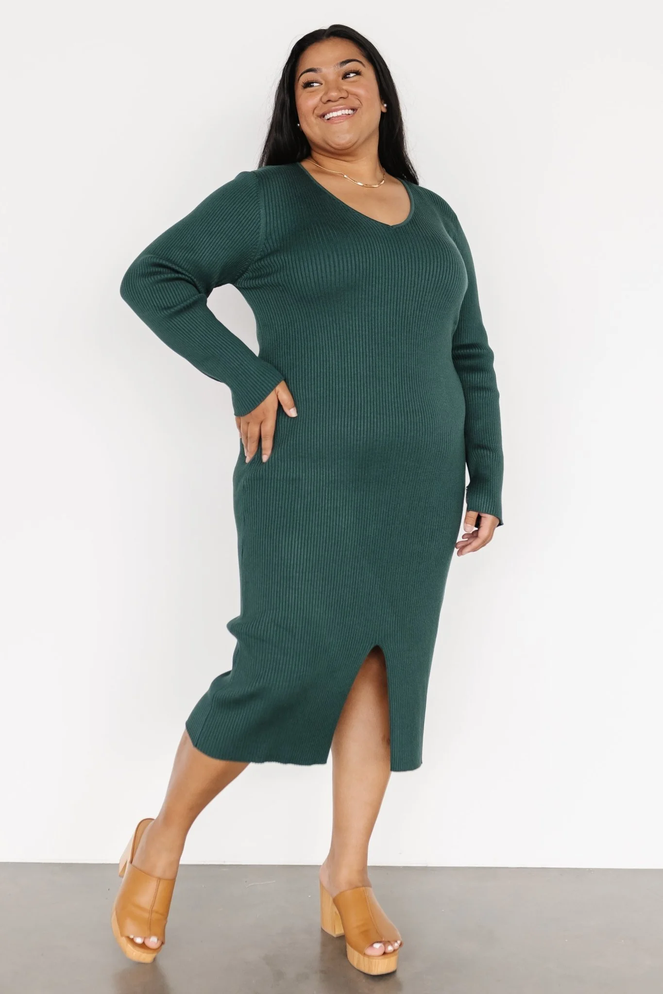 Fairmount Ribbed Midi Dress | Green