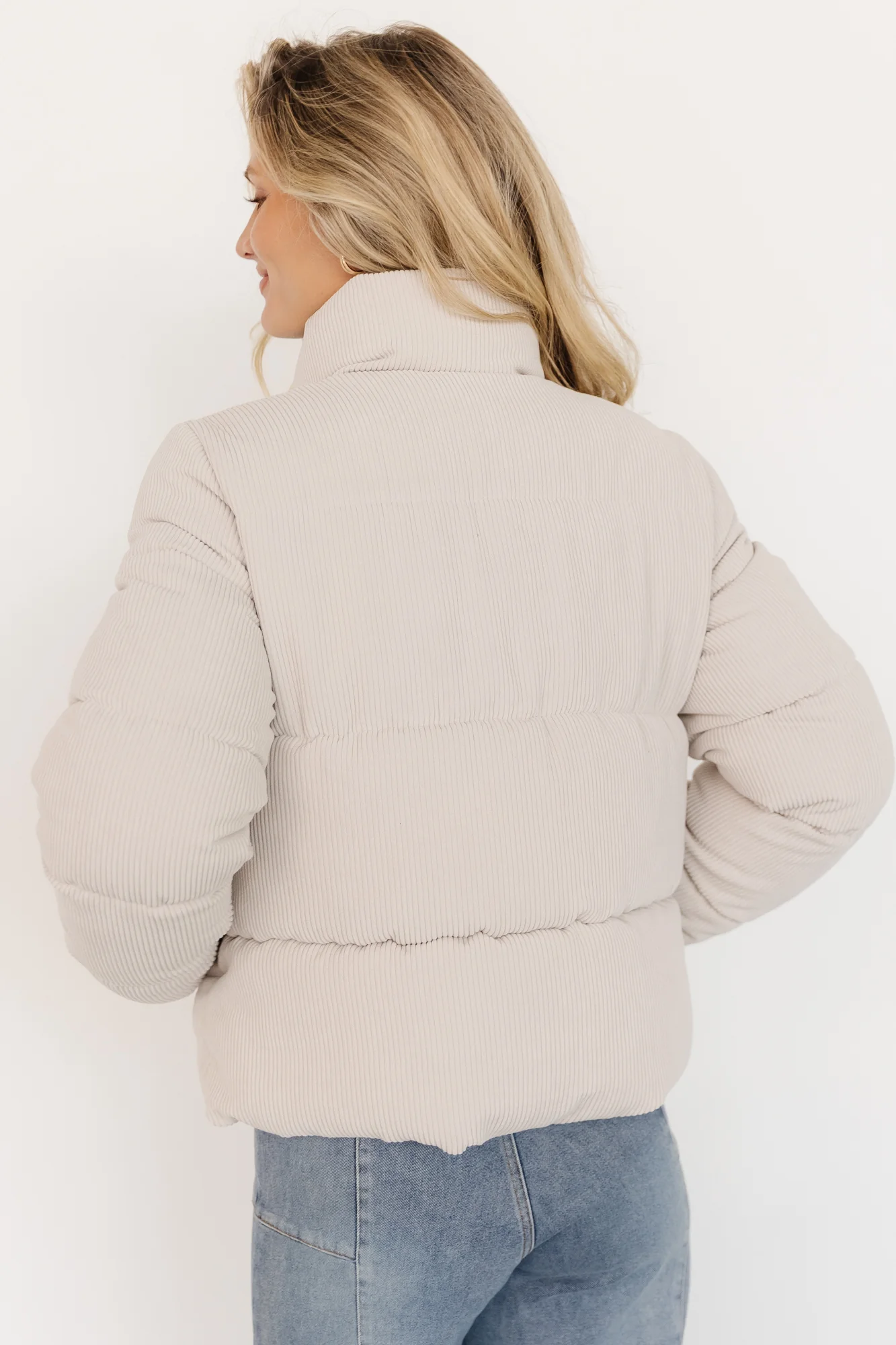 Holden Corduroy Puffer Jacket | Light Greige