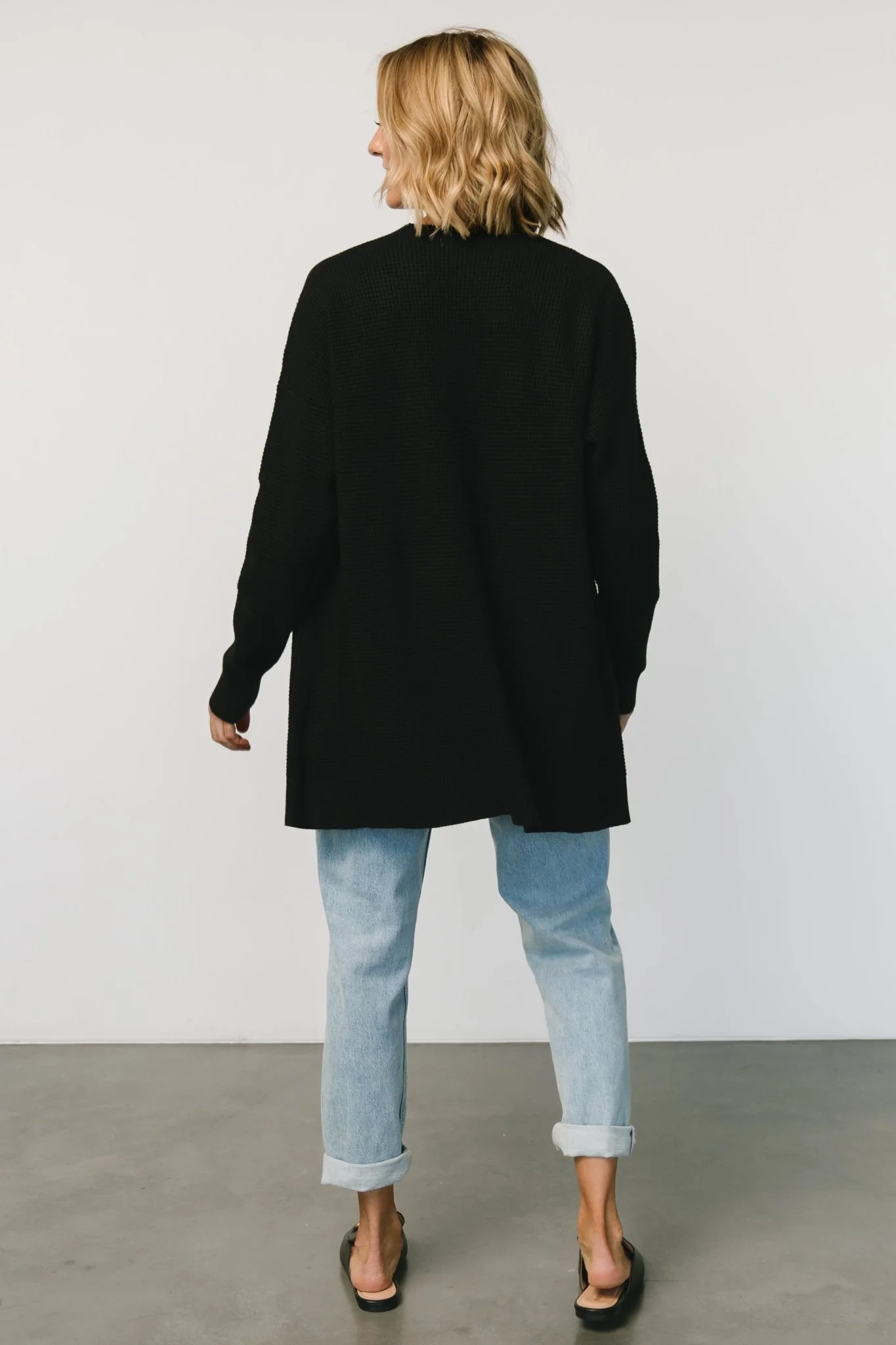 Portsmouth Waffle Cardigan | Black