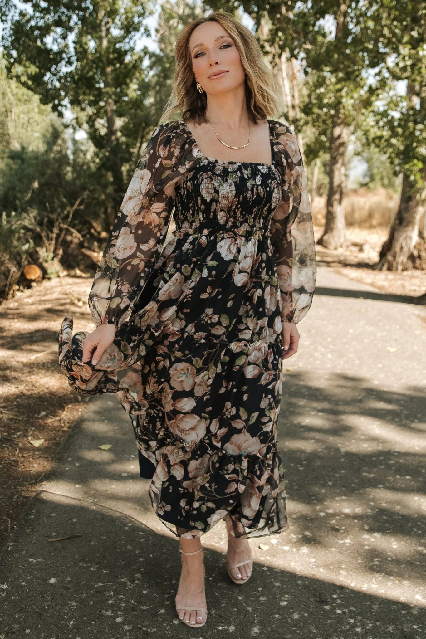 Adeline Smocked Maxi Dress | Midnight Floral