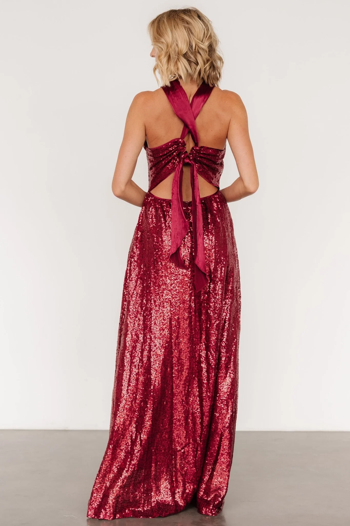 Khai Sequin Maxi Dress | Burgundy