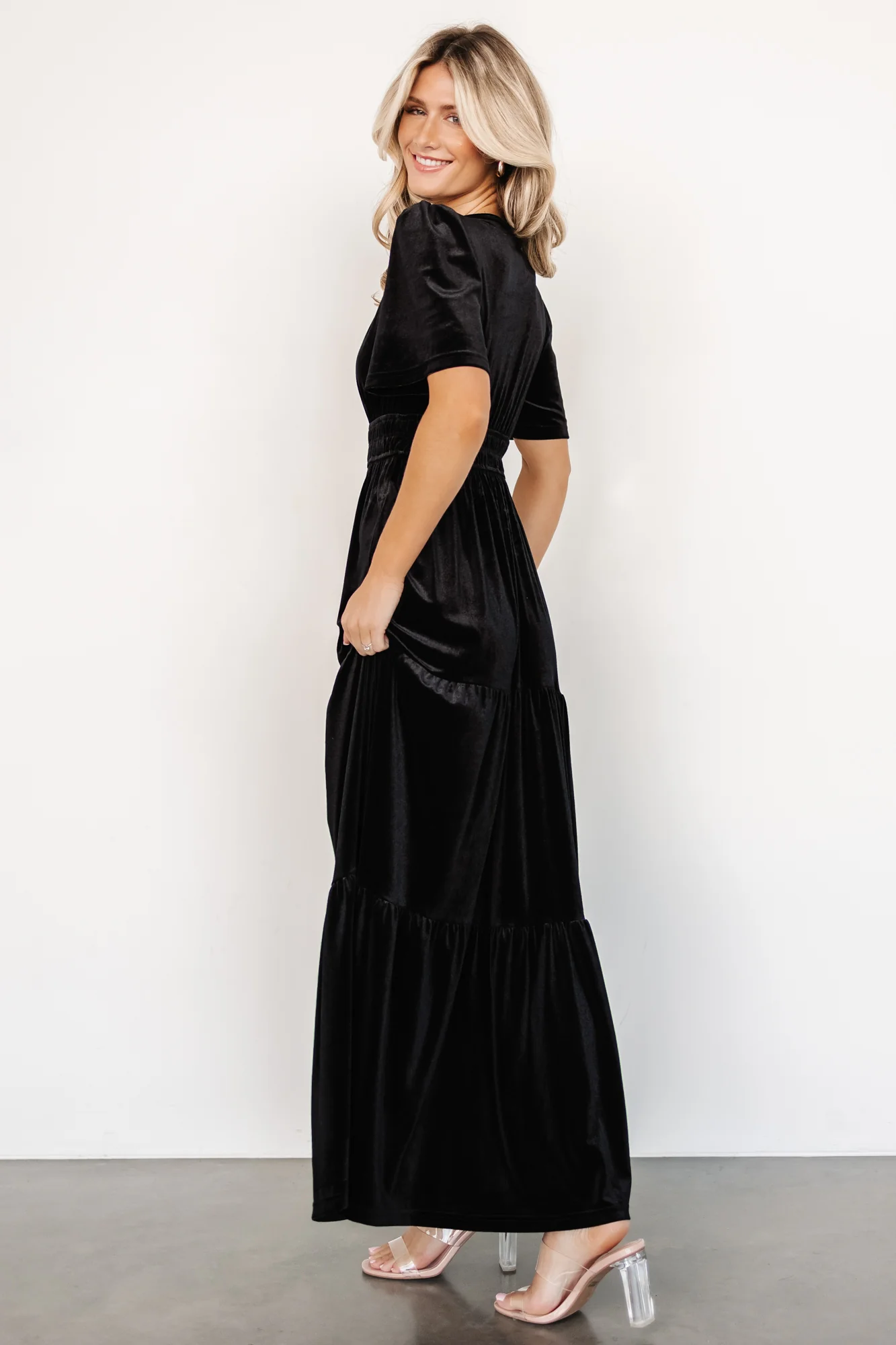 Artemis Velvet Maxi Dress | Black
