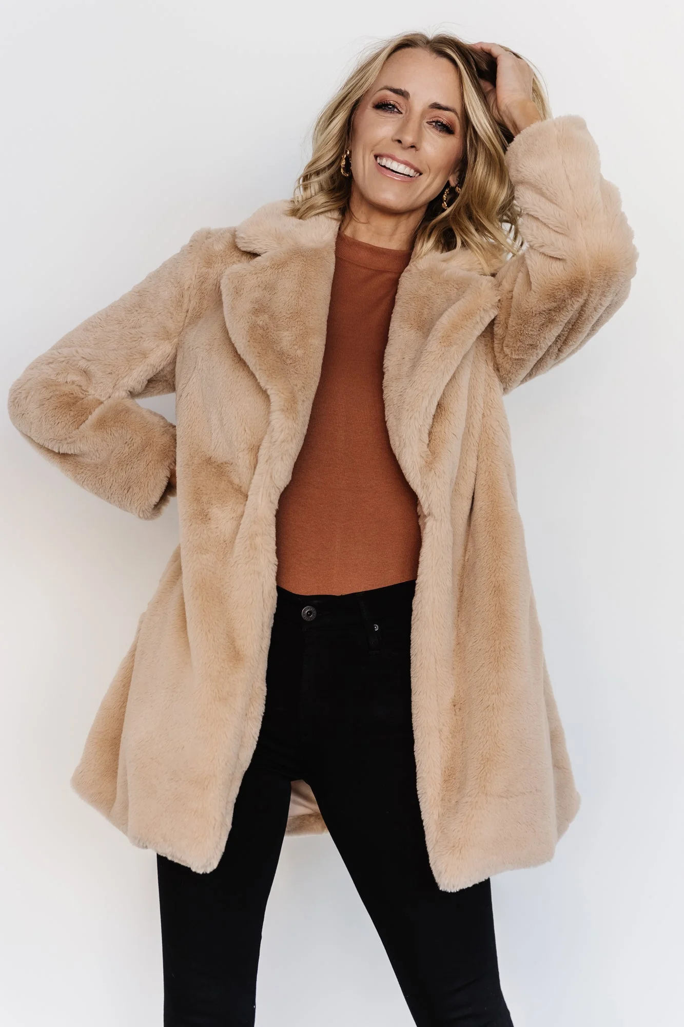 Narla Faux Fur Coat | Oatmeal