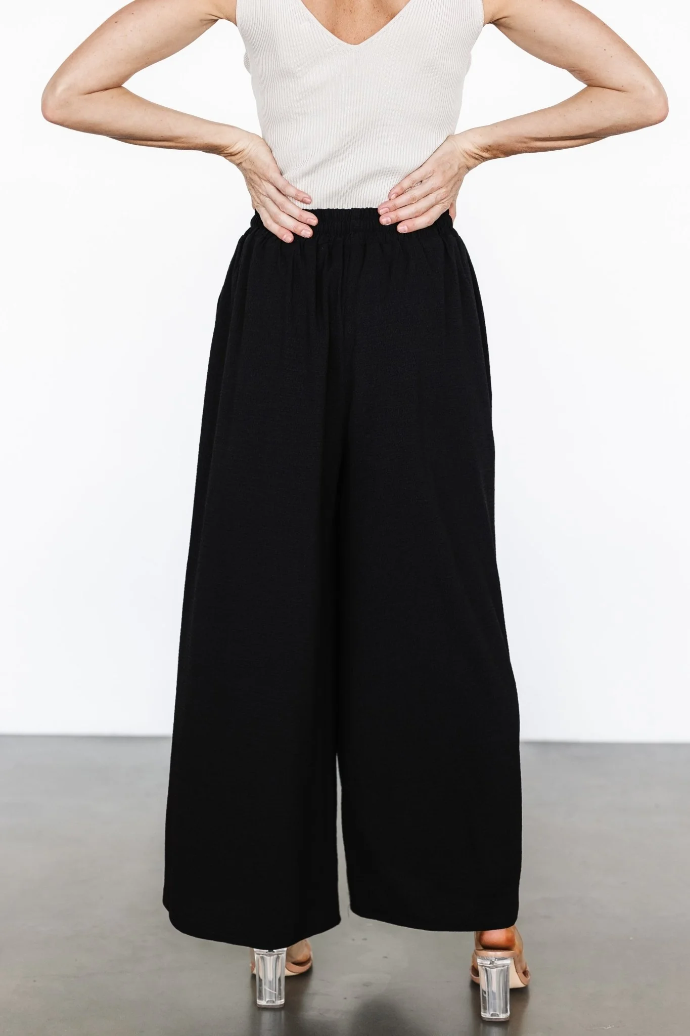 Florence Textured Pants | Black