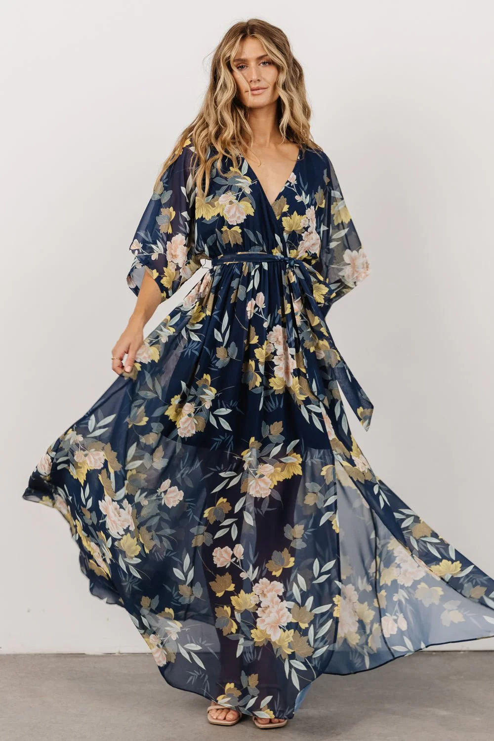 Kia Kimono Maxi Dress | Navy Floral