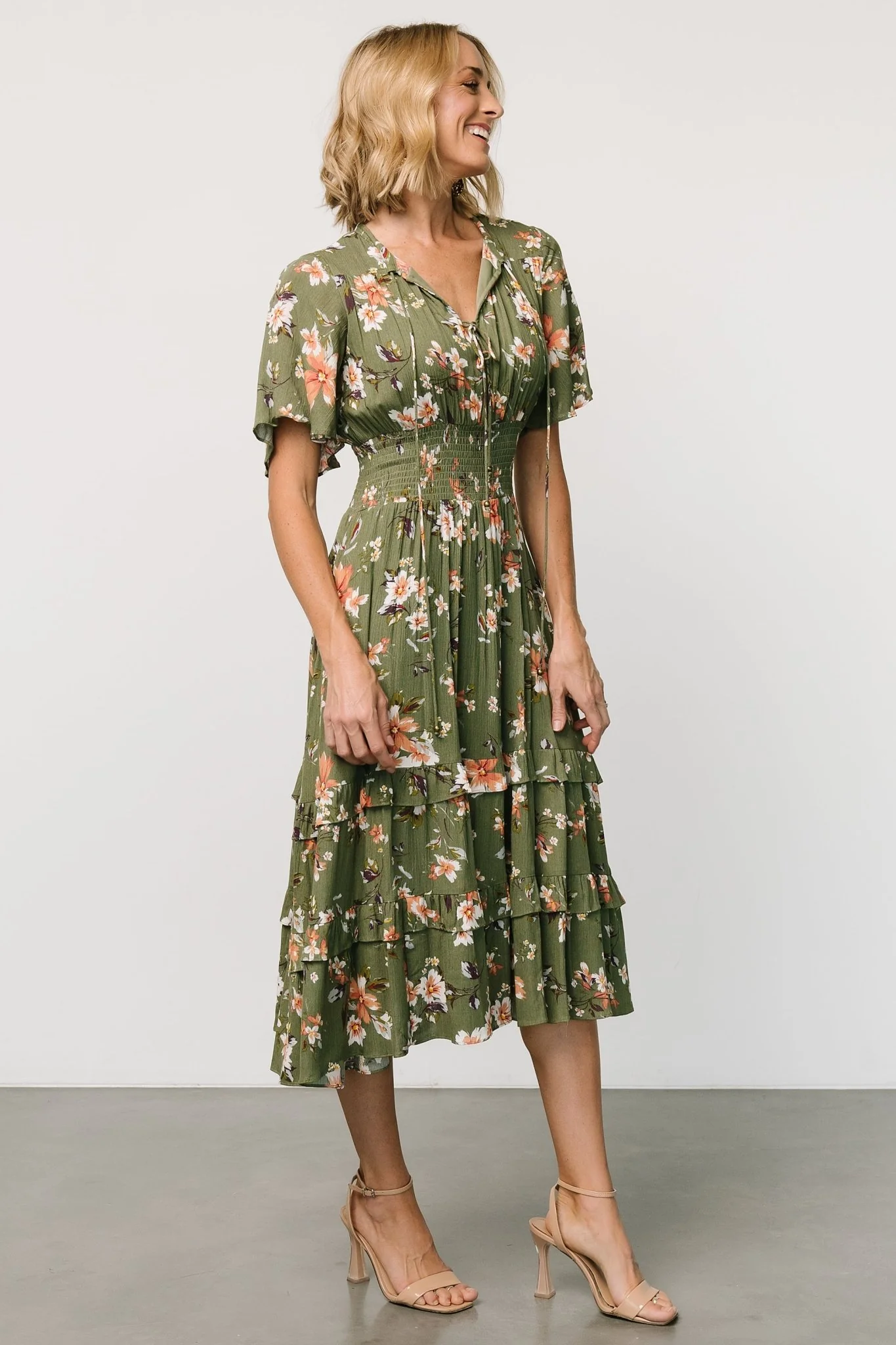 Spell Boho Midi Dress | Olive Floral