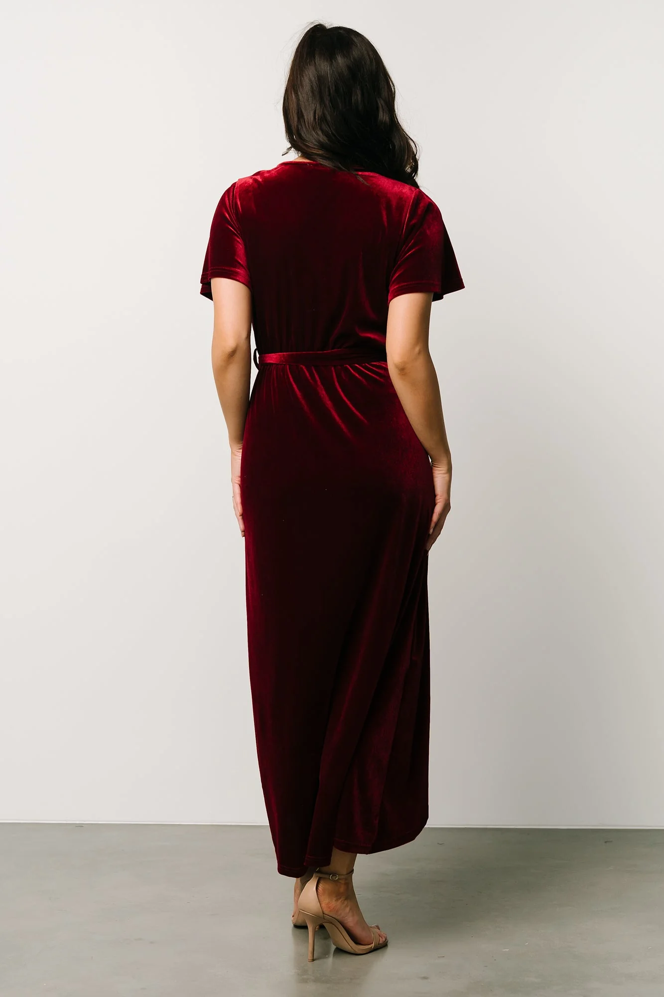 Nadine Velvet Midi Dress | Merlot