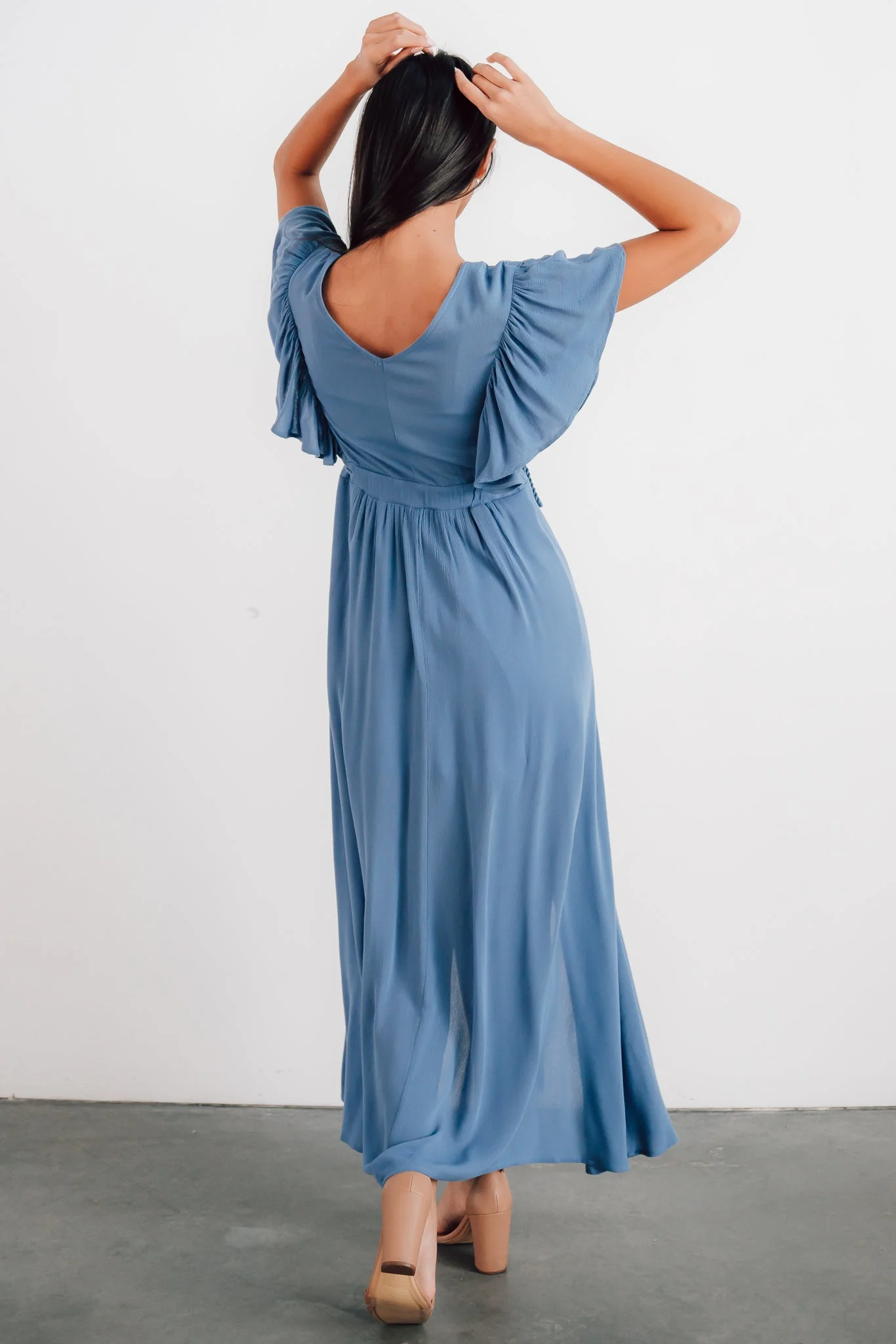 Jennifer Deep V Maxi Dress | Blue
