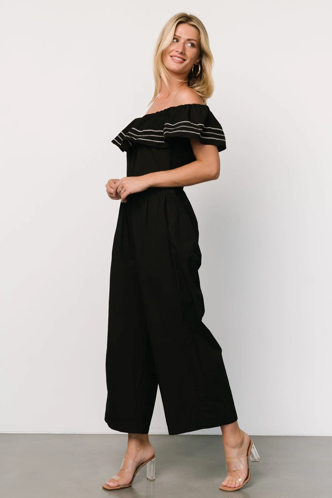 Reyna Off Shoulder Jumpsuit | Black