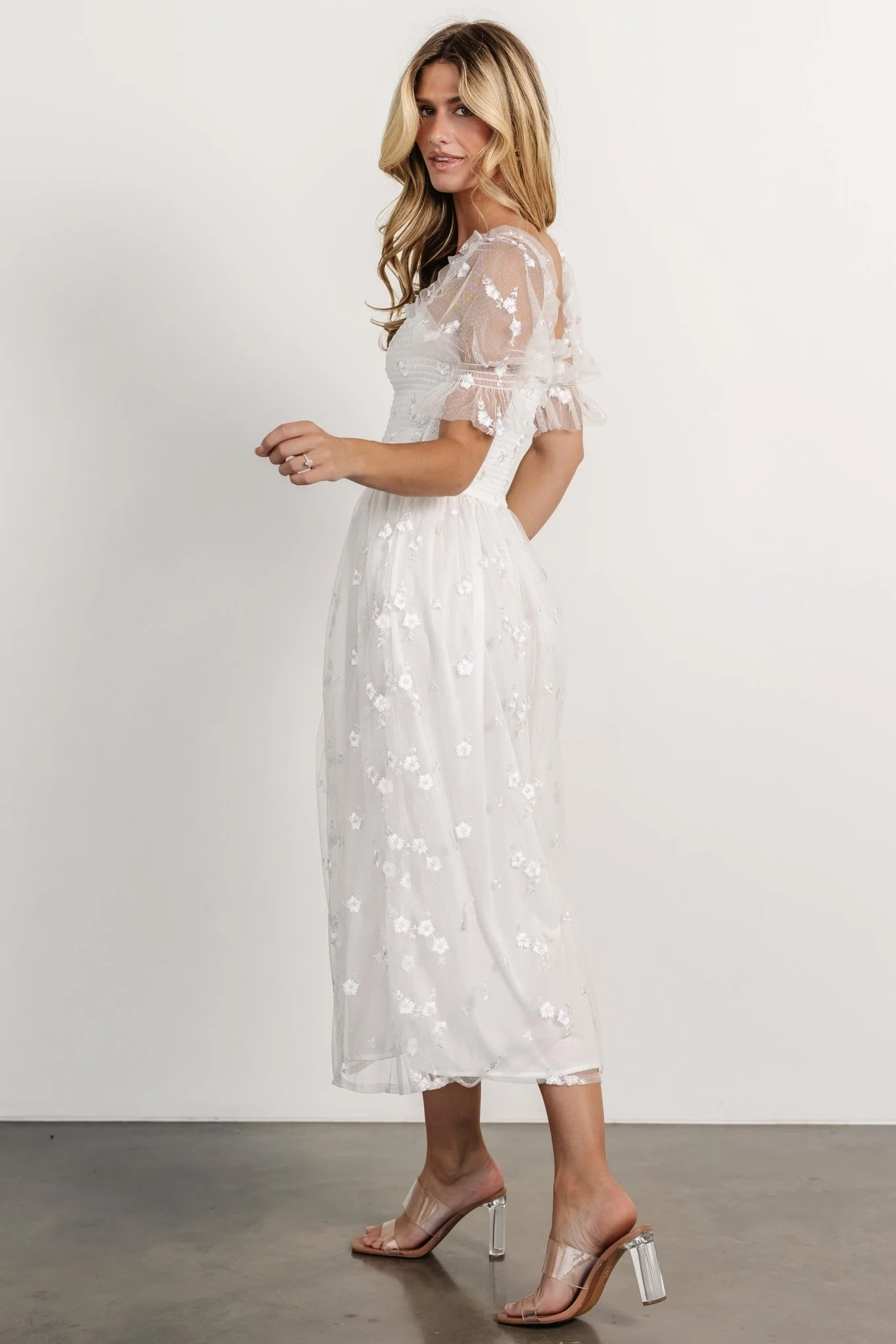 Emilia Embroidered Dress | Off White