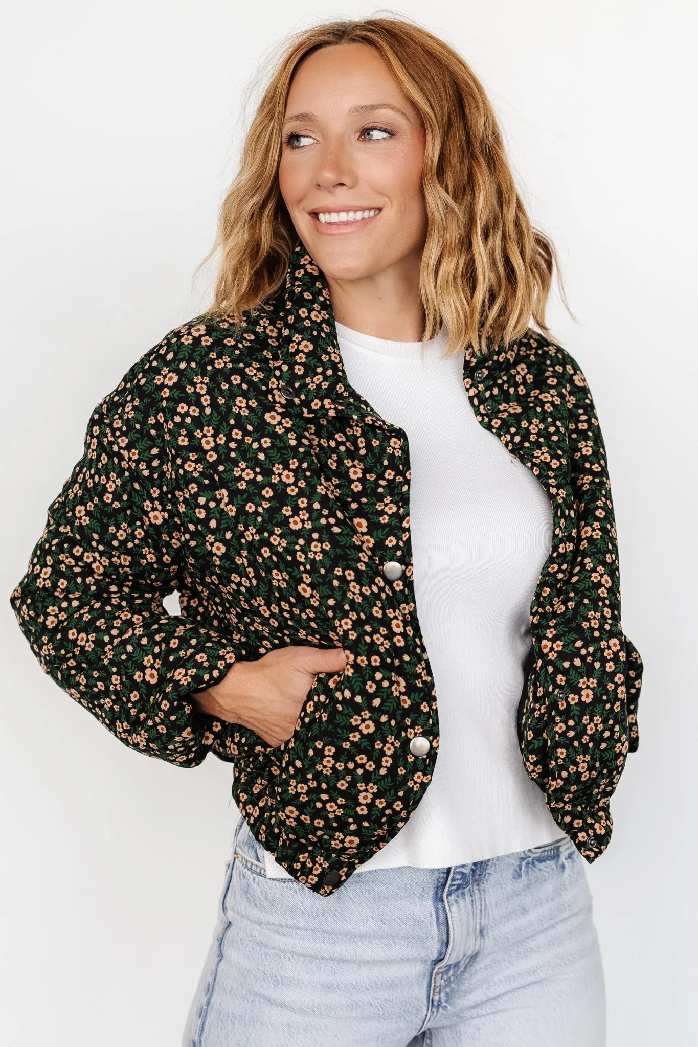 Ezra Puffer Jacket | Black Print