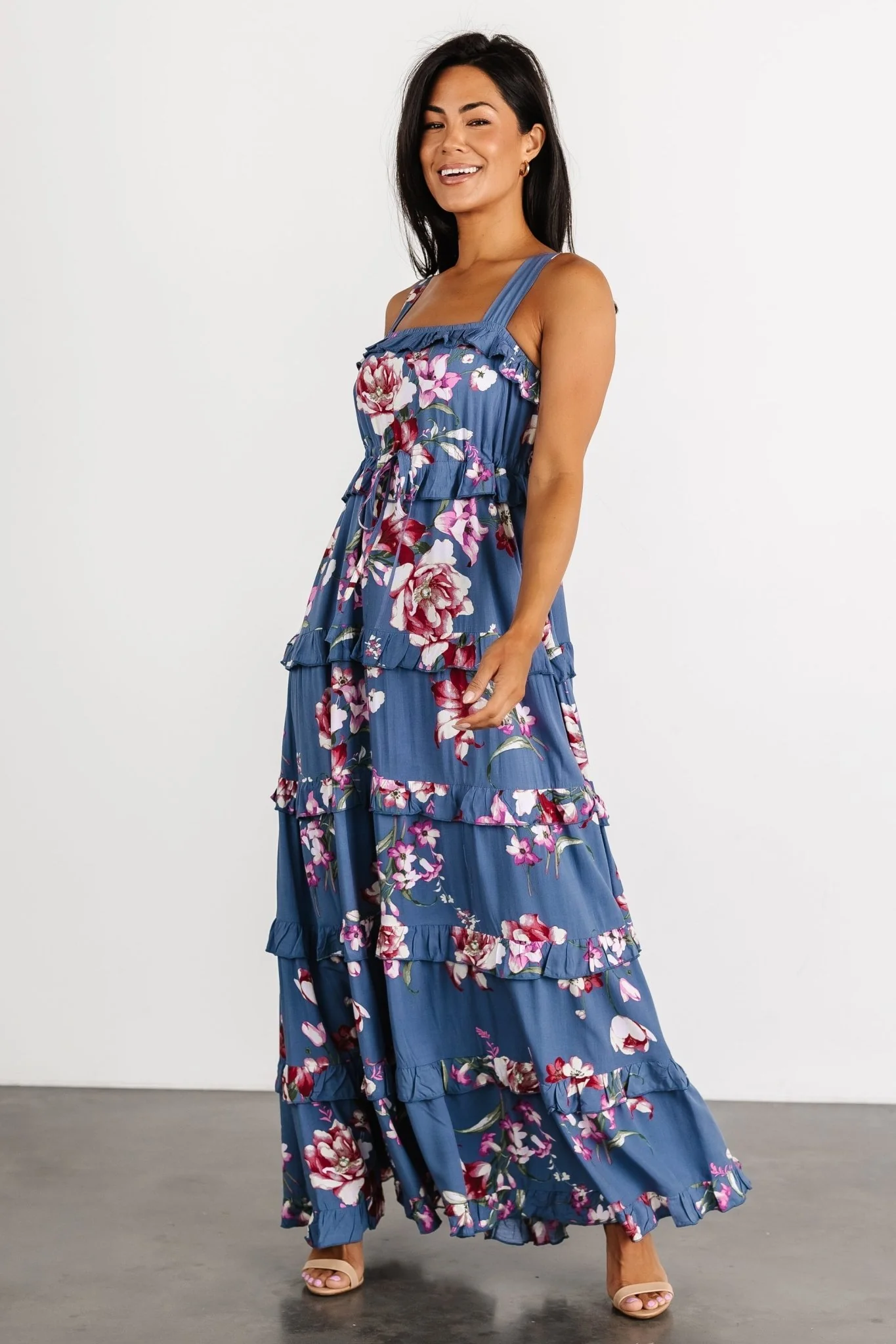 Raine Tank Maxi Dress | Blue Floral
