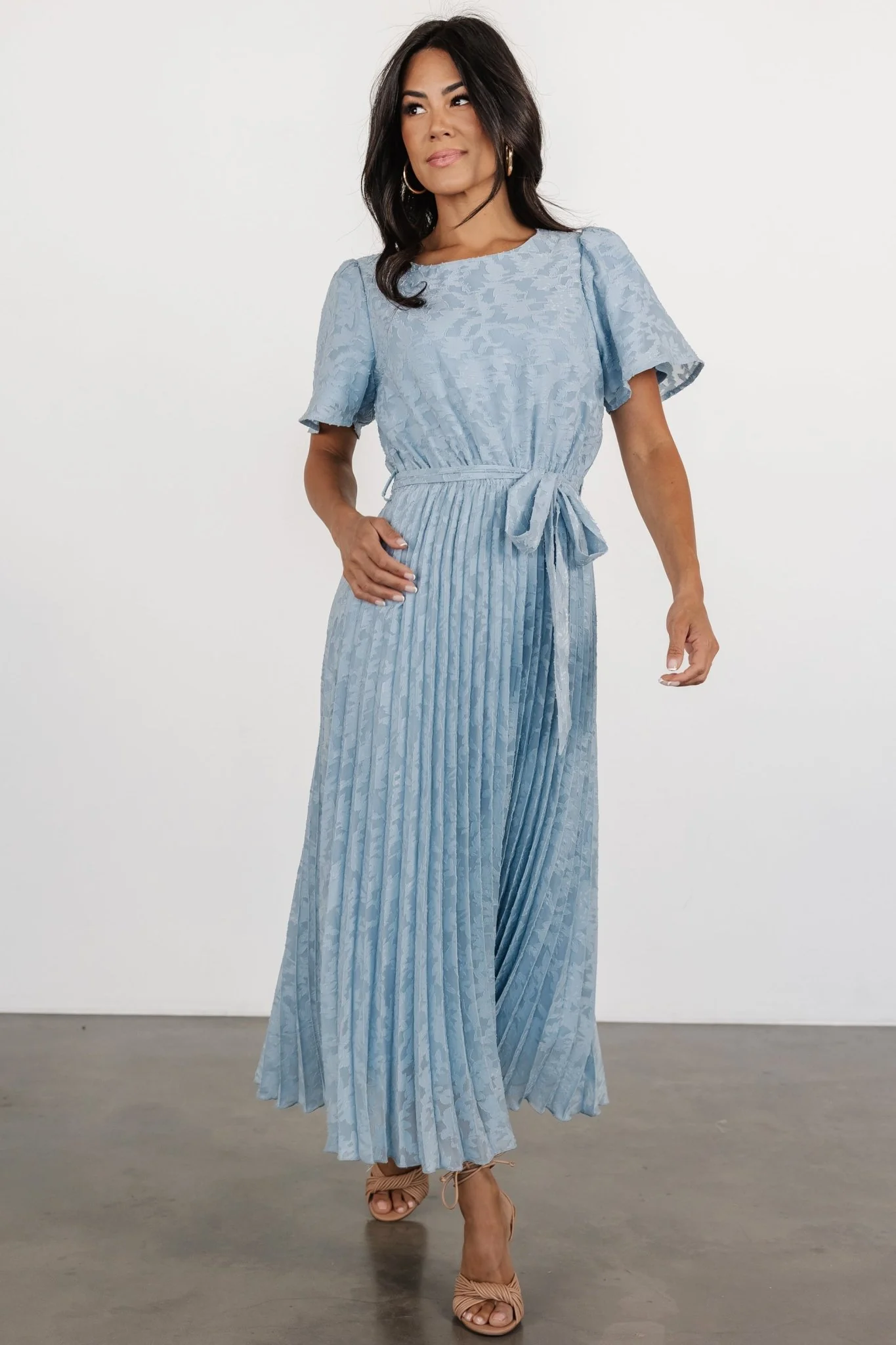 Mindy Pleated Dress | Light Blue