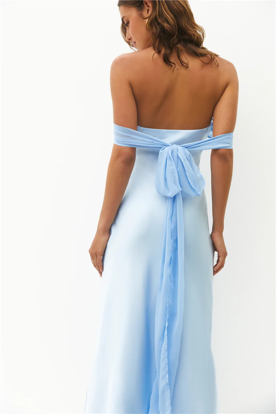 Cleo Cove Strapless Maxi Dress Blue