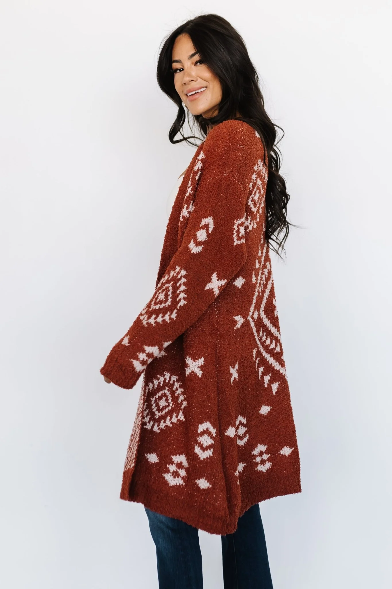 Missoula Oversized Cardigan | Rust + Beige